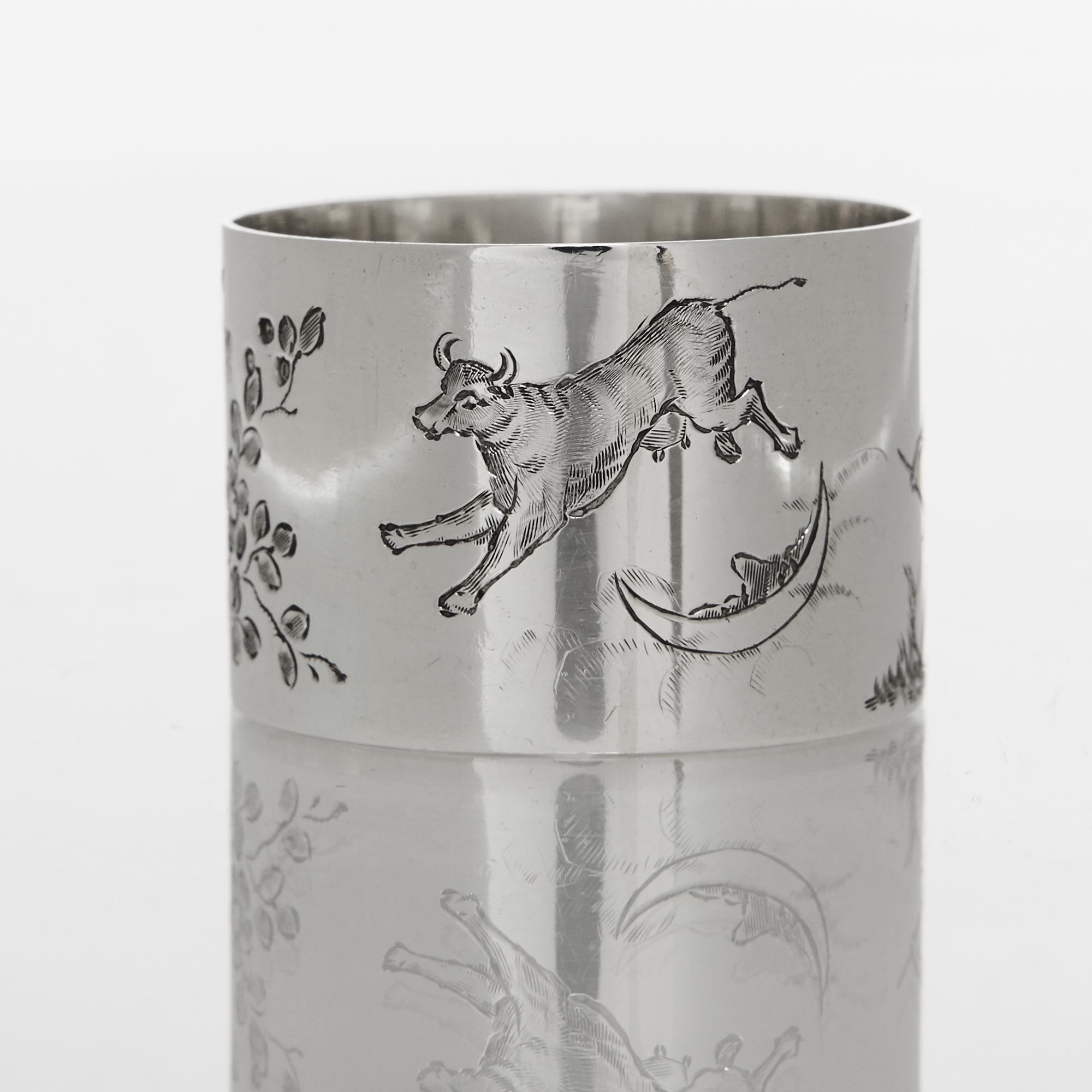 Rare Set of Nursery Rhyme Silver Napkin Rings 4
