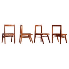 Rare Set of Pierre Jeanneret Chairs, Model PJ-SI-15-A