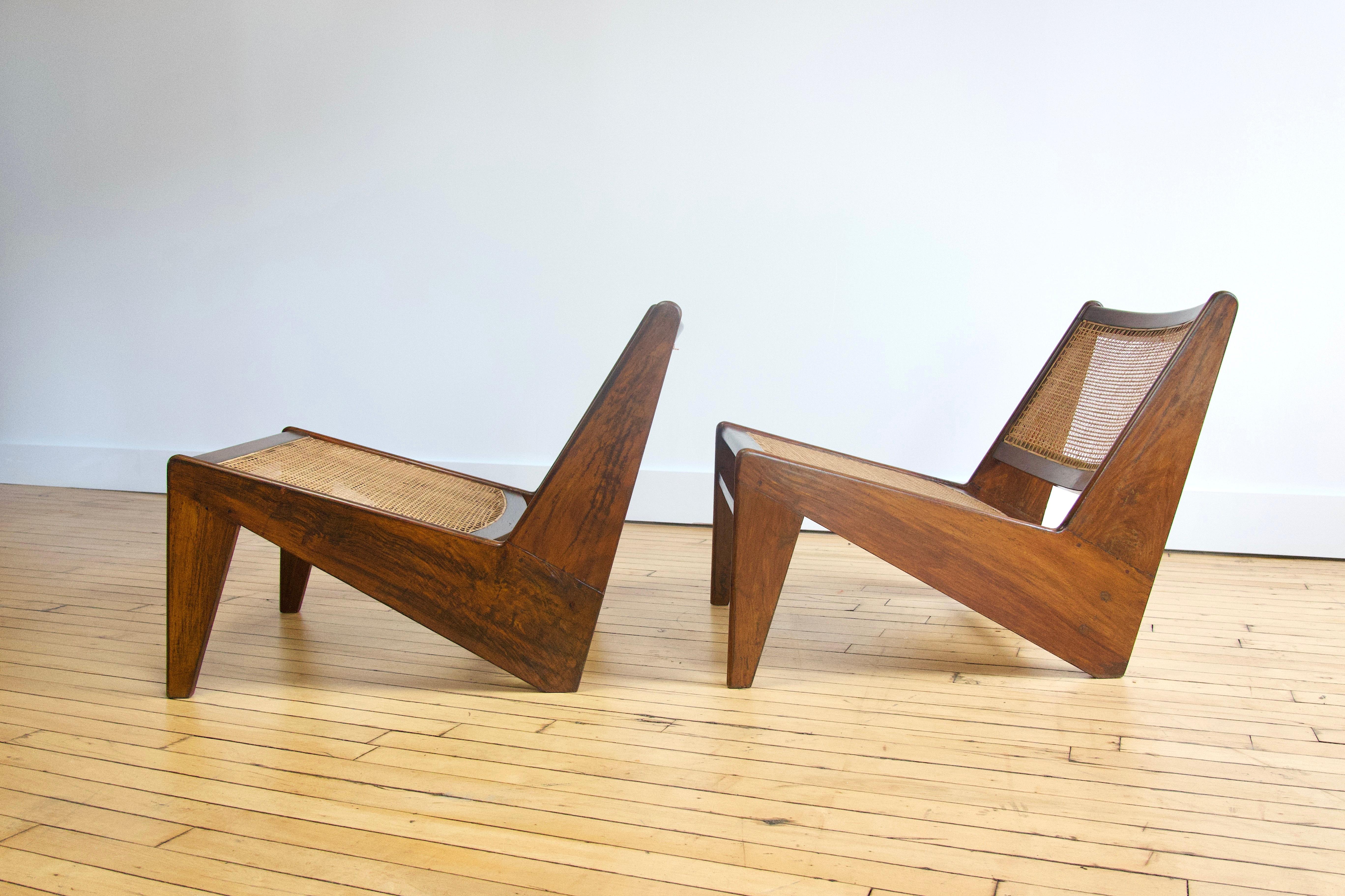 Rare Set of Pierre Jeanneret Kangaroo Chairs  For Sale 8