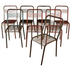 Rare Set of Rene Malaval Bistro Chairs, from France, 1940s