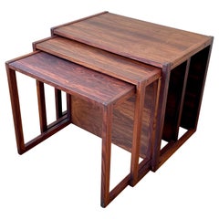 Rare Set of Rosewood Nesting Tables Danish Modern