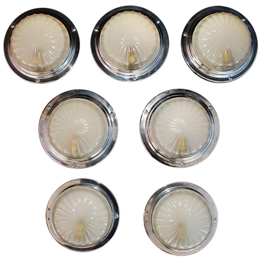 Raro set di sette lampade da incasso o sconsigliate francesi degli anni '60 ( cinque sono  venduto ) in vendita