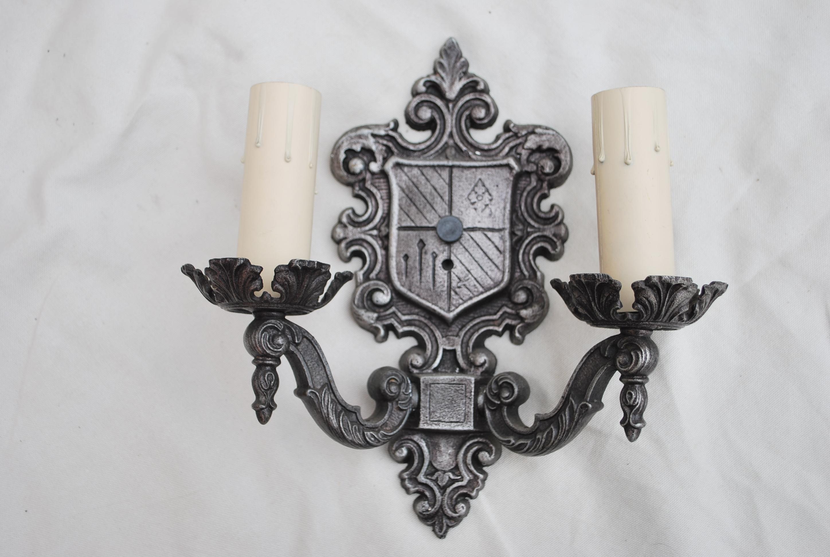 A rare set of six 1920s sconces.