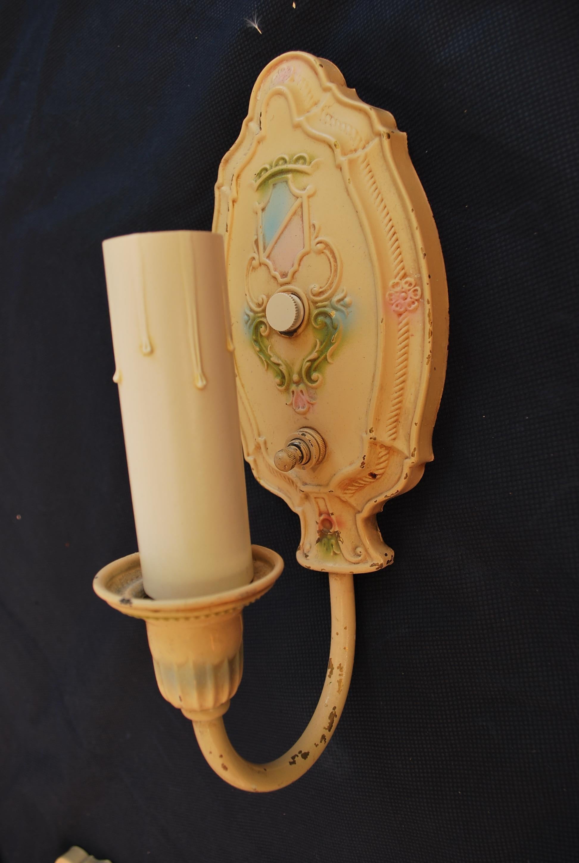 American Rare set of six 1920's sconces For Sale