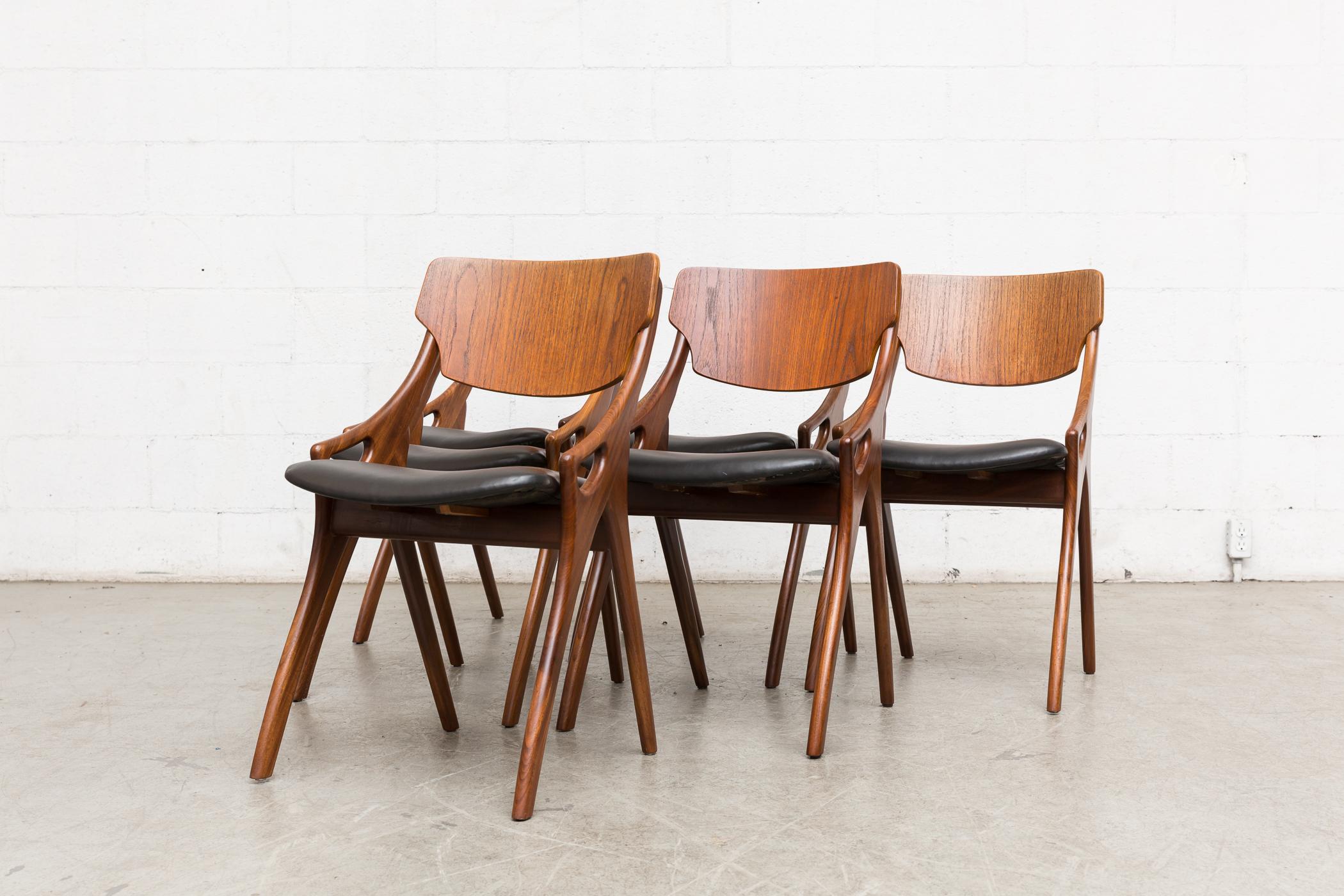 Rare Set of Six Arne Hovmand Olsen Dining Chairs for Mogens Kold 7