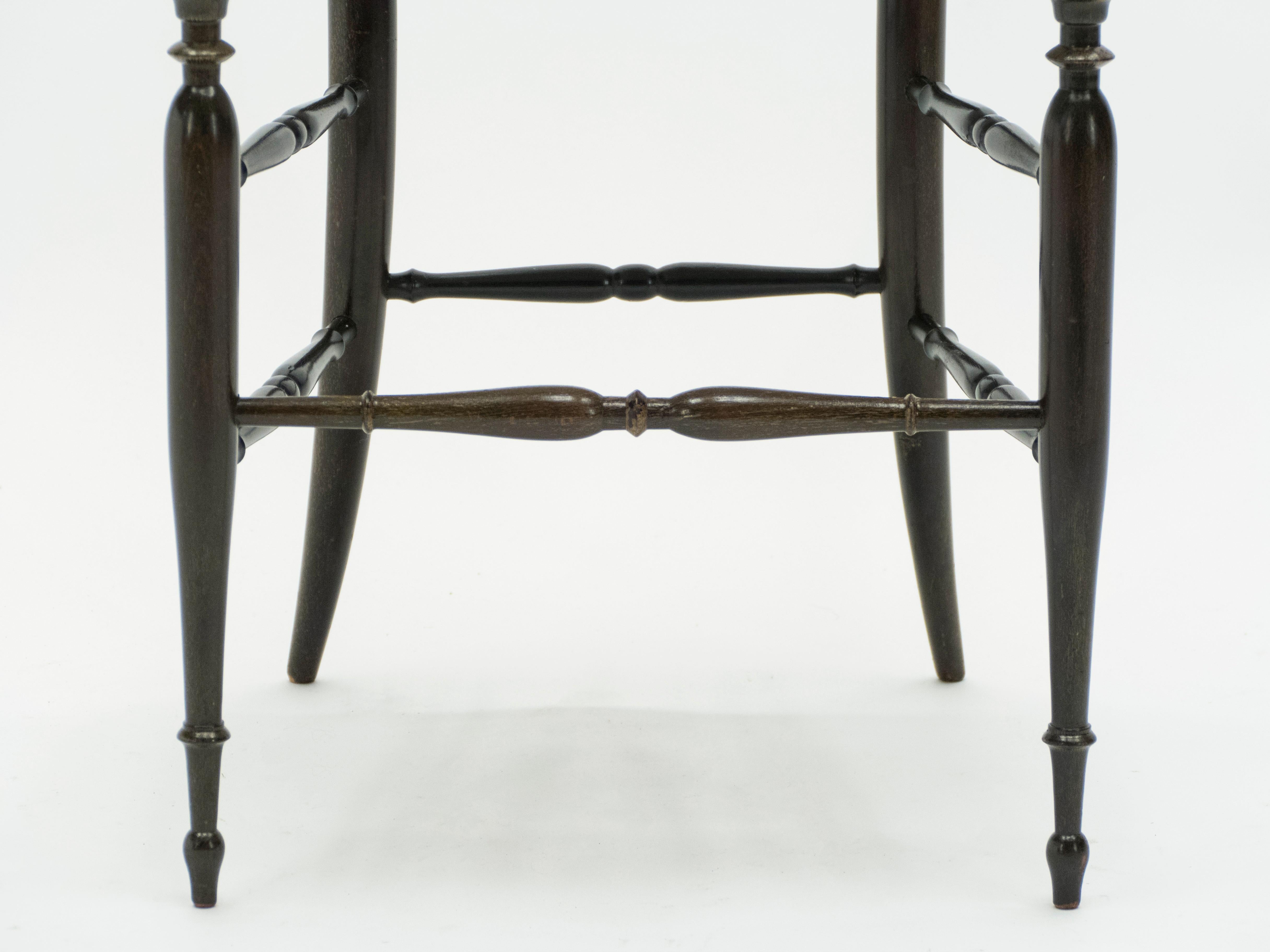 Rare Set of Six Campanino Chiavari Walnut Chairs by Fratelli Levaggi, 1950 For Sale 10