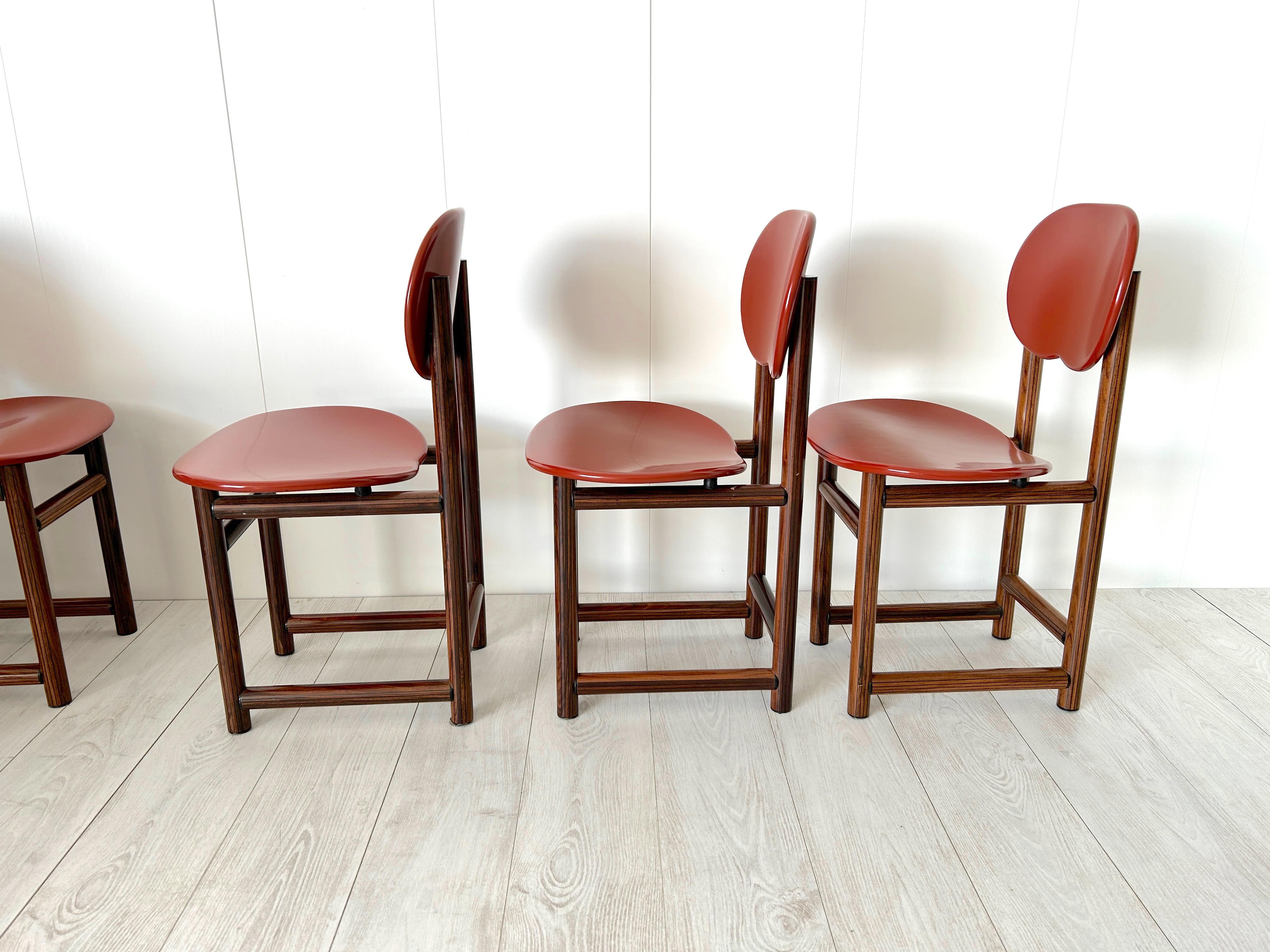 Rare Set of Six Chairs by Afra E Tobia Scarpa, New Harmony Collection, Maxalto For Sale 5
