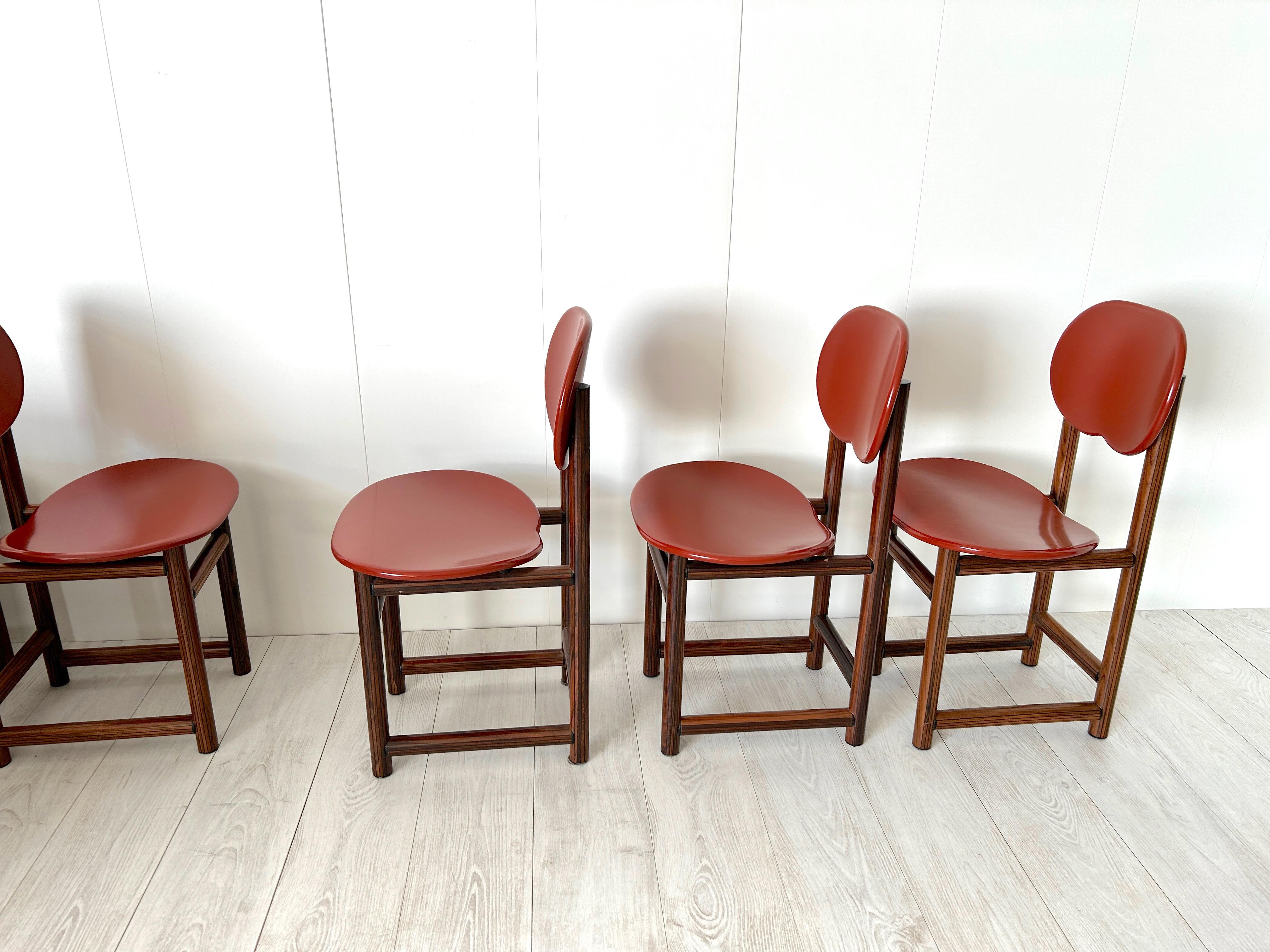 Rare Set of Six Chairs by Afra E Tobia Scarpa, New Harmony Collection, Maxalto For Sale 6