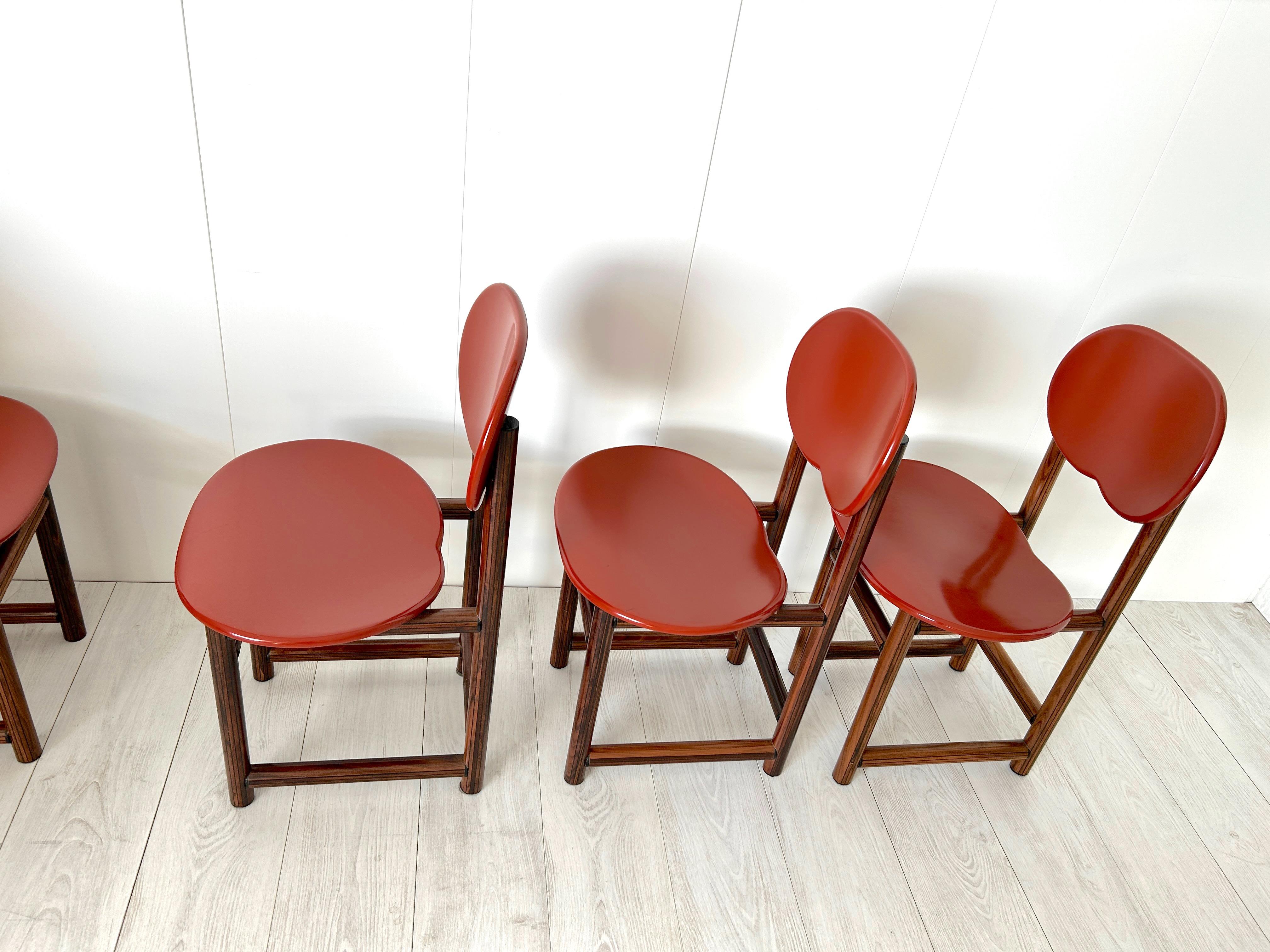 Rare Set of Six Chairs by Afra E Tobia Scarpa, New Harmony Collection, Maxalto For Sale 7