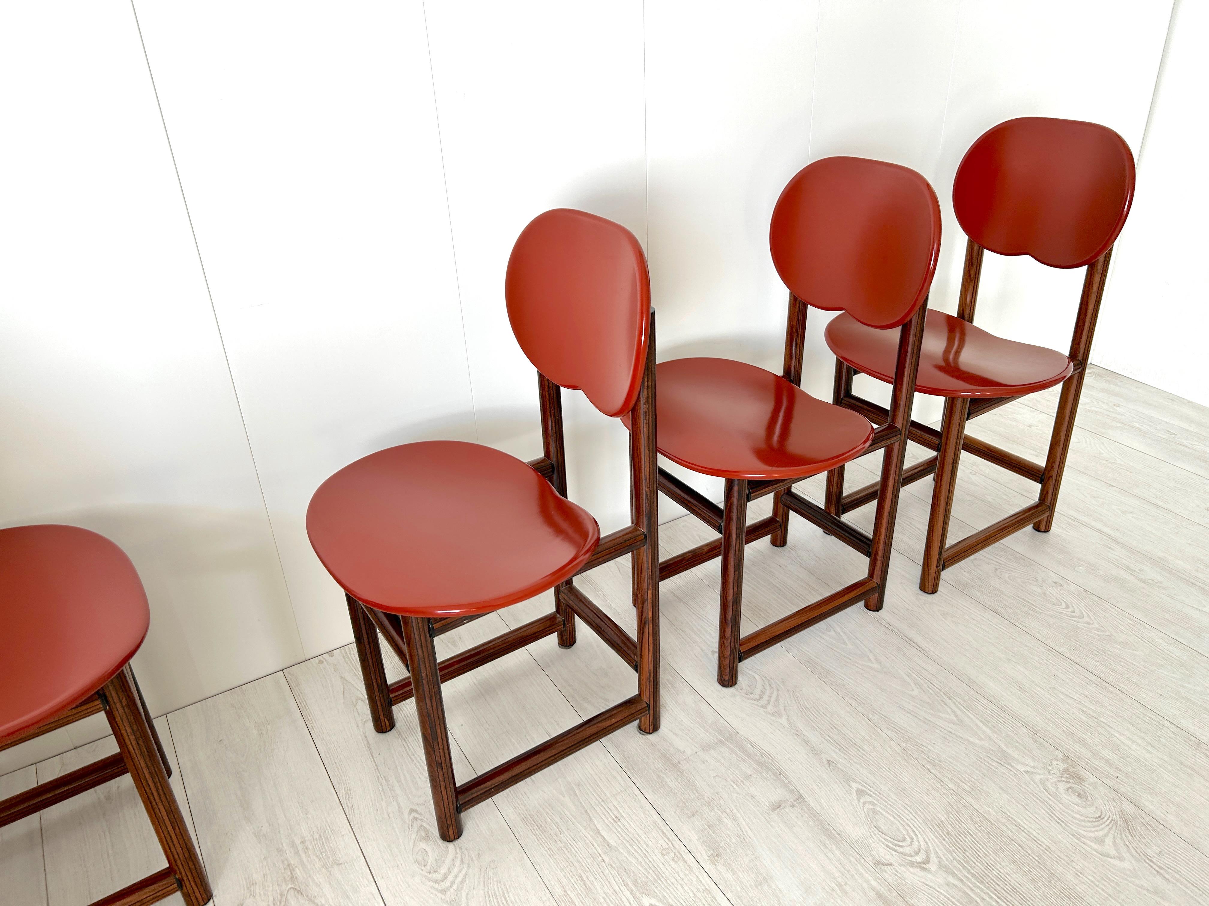 Rare Set of Six Chairs by Afra E Tobia Scarpa, New Harmony Collection, Maxalto For Sale 8