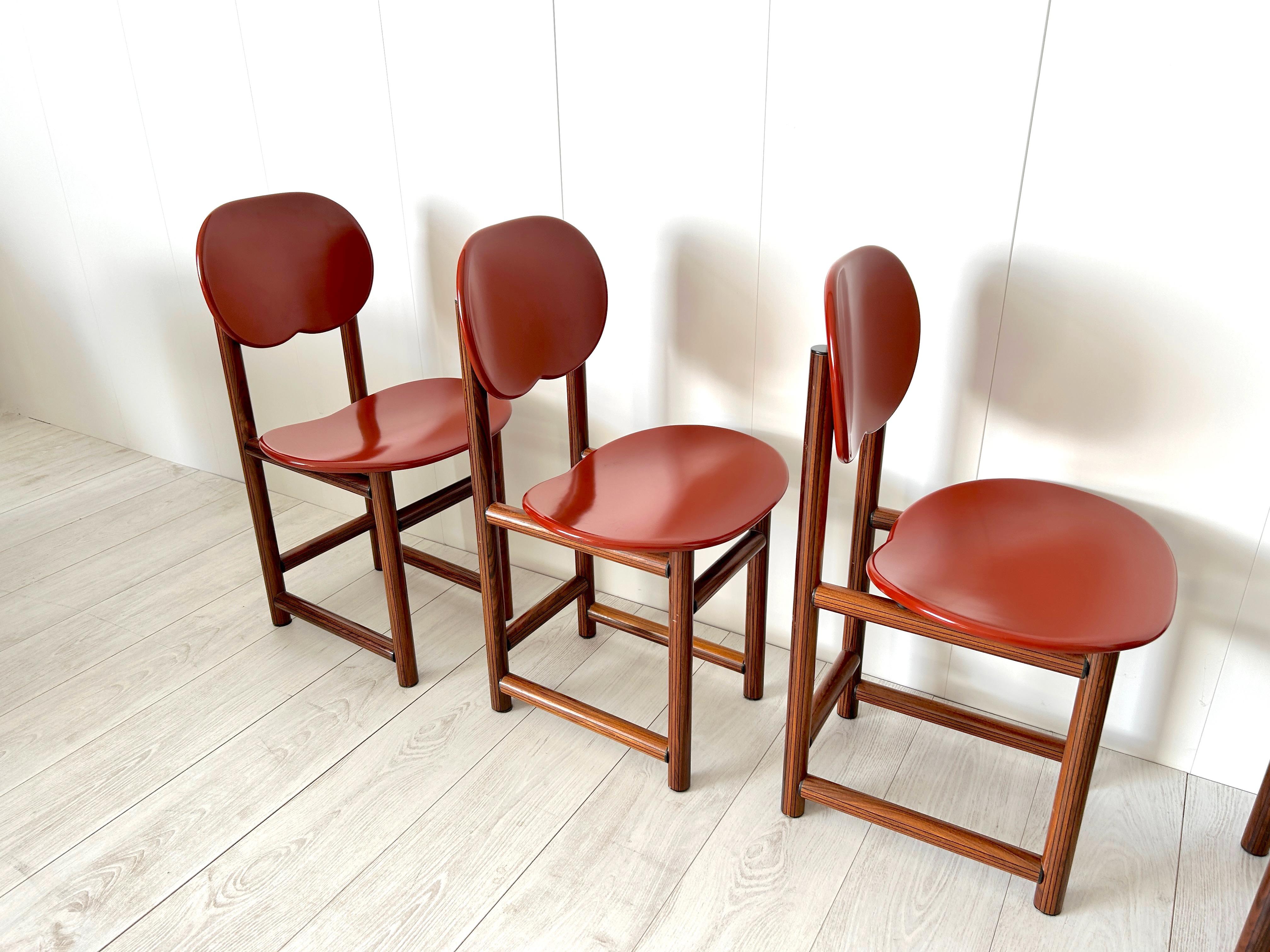 Rare Set of Six Chairs by Afra E Tobia Scarpa, New Harmony Collection, Maxalto For Sale 9