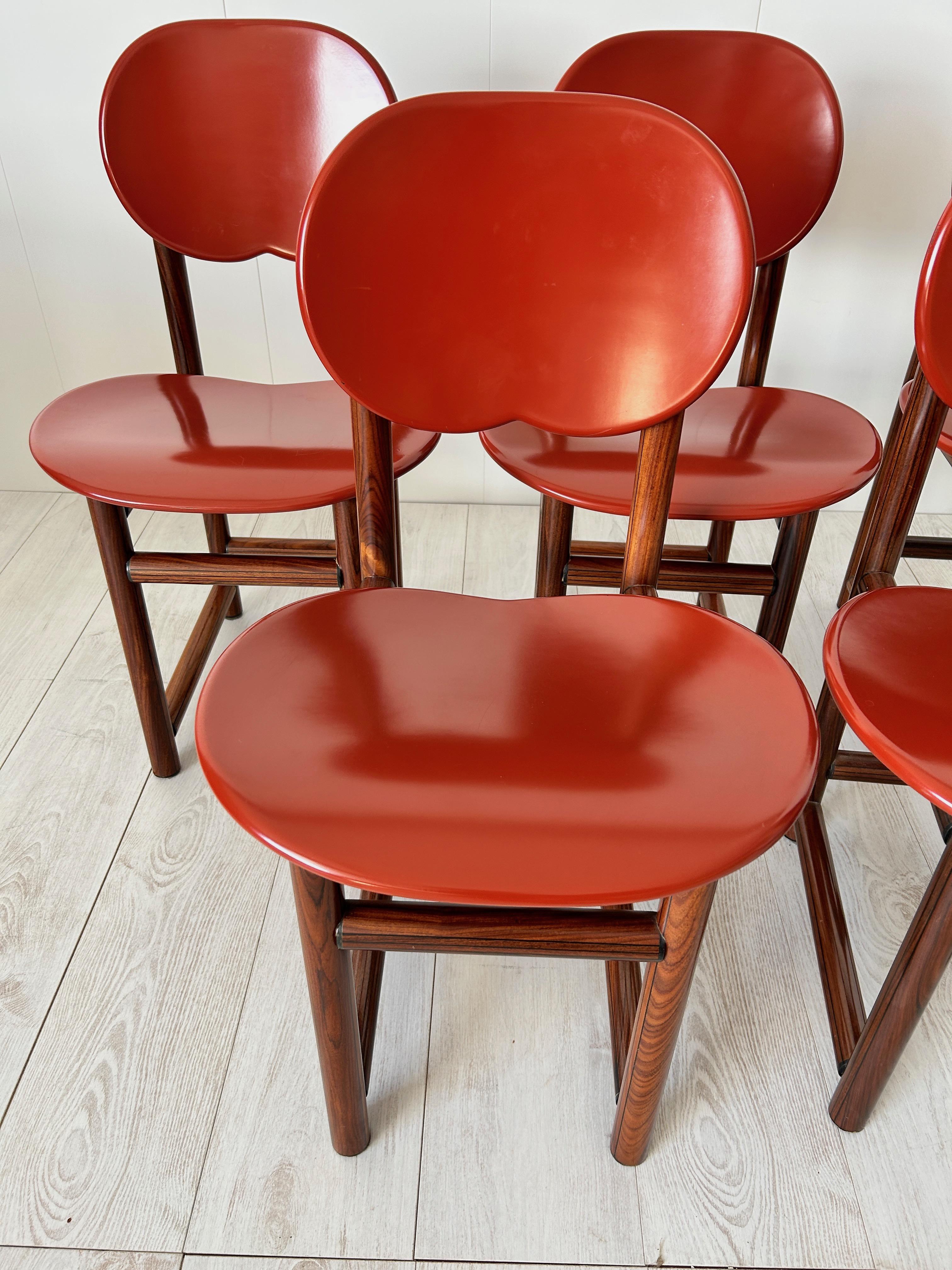 Rare Set of Six Chairs by Afra E Tobia Scarpa, New Harmony Collection, Maxalto For Sale 11
