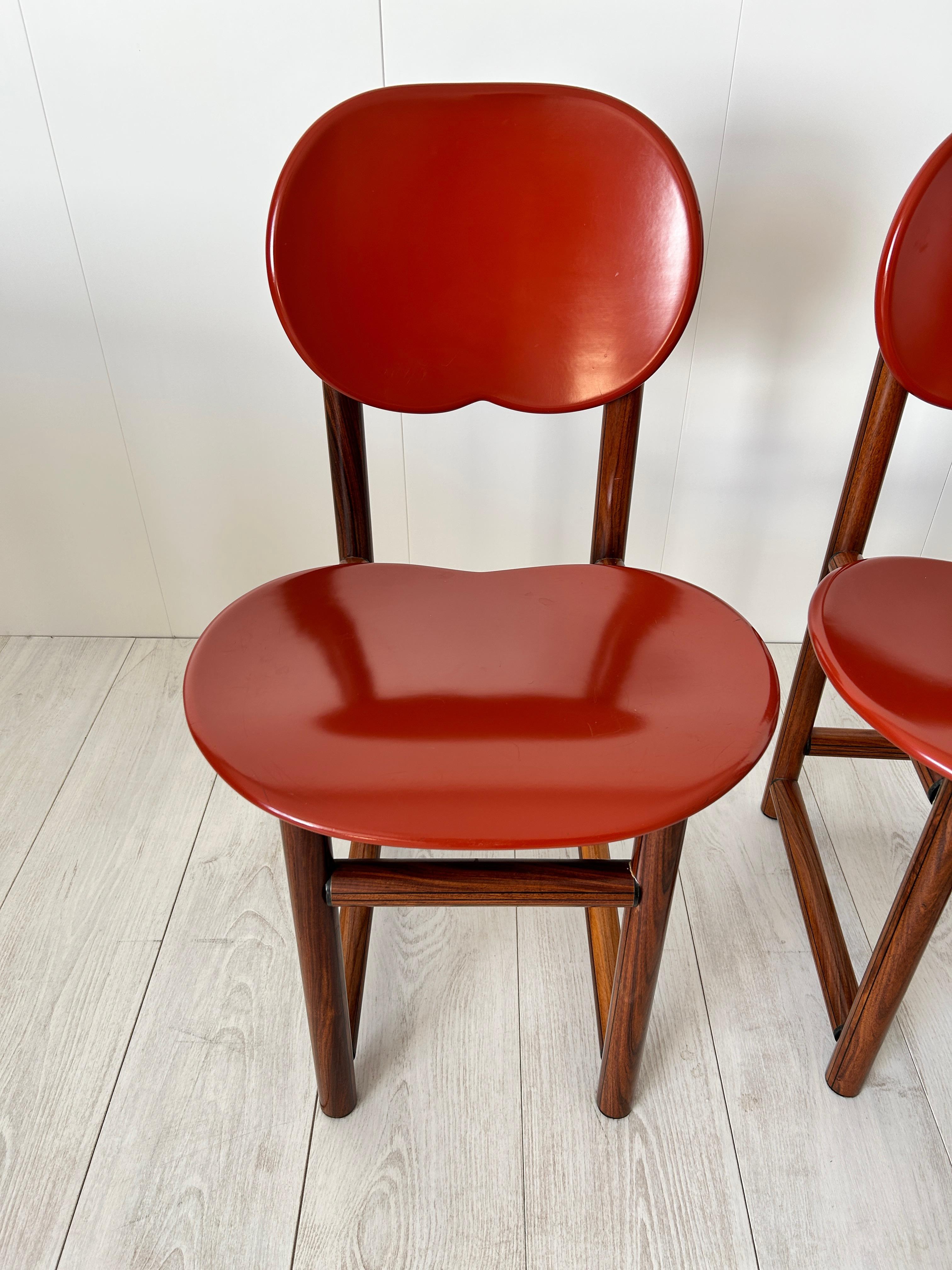 Rare Set of Six Chairs by Afra E Tobia Scarpa, New Harmony Collection, Maxalto For Sale 12