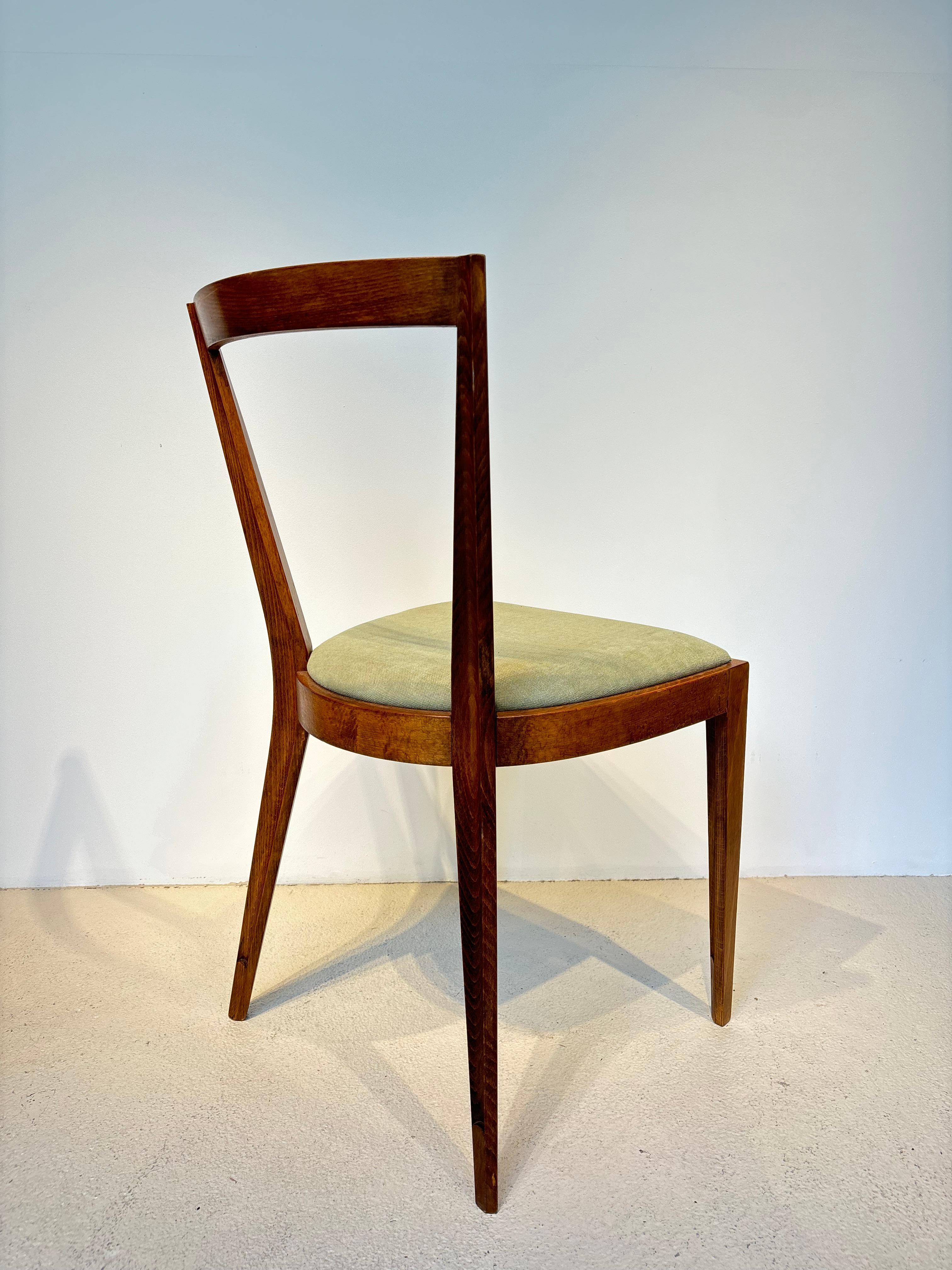 Rare ensemble de six chaises de Gio Ponti modèle 504 circa 1943 en vente 6