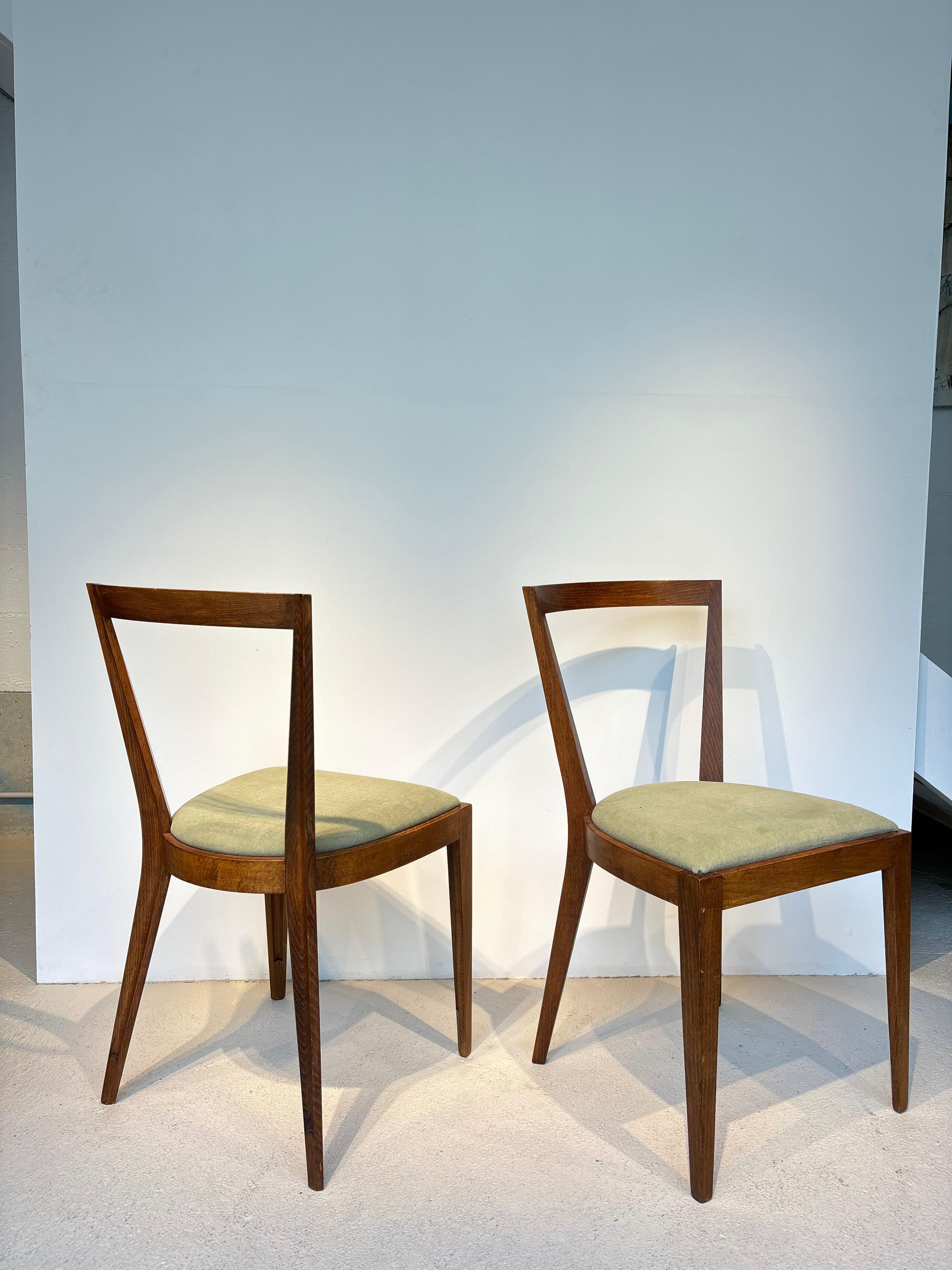 italien Rare ensemble de six chaises de Gio Ponti modèle 504 circa 1943 en vente