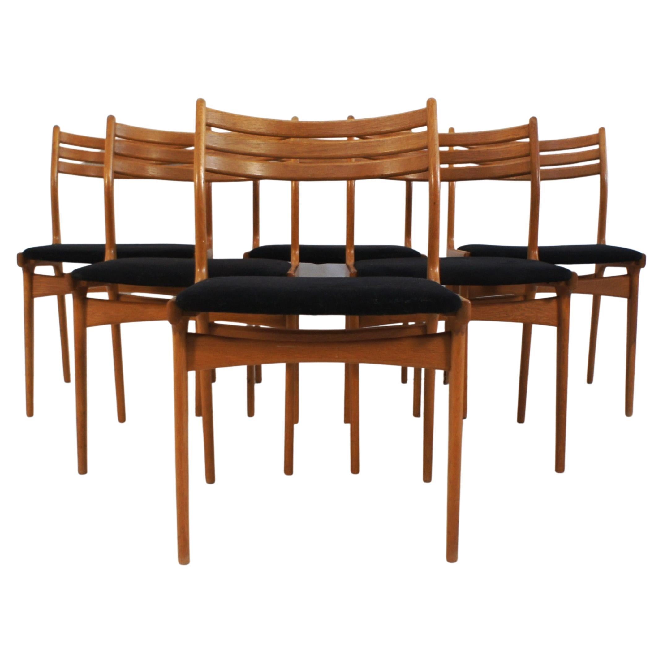 Rare Set of Six Danish Dining Chairs Johannès Andersen