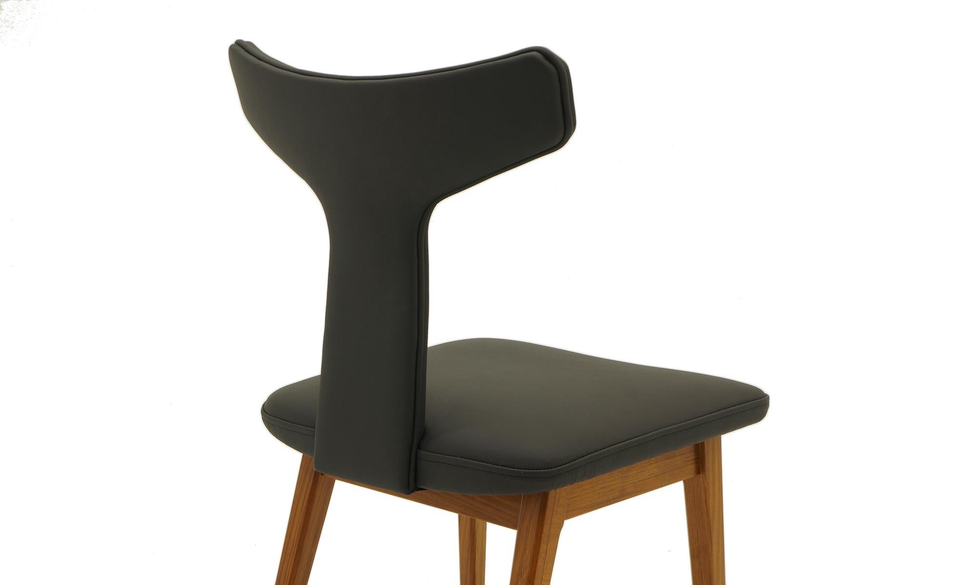 Mid-20th Century Rare Set of Six Dining Chairs by Arne Vodder for Sibast, Teak and Black Leather