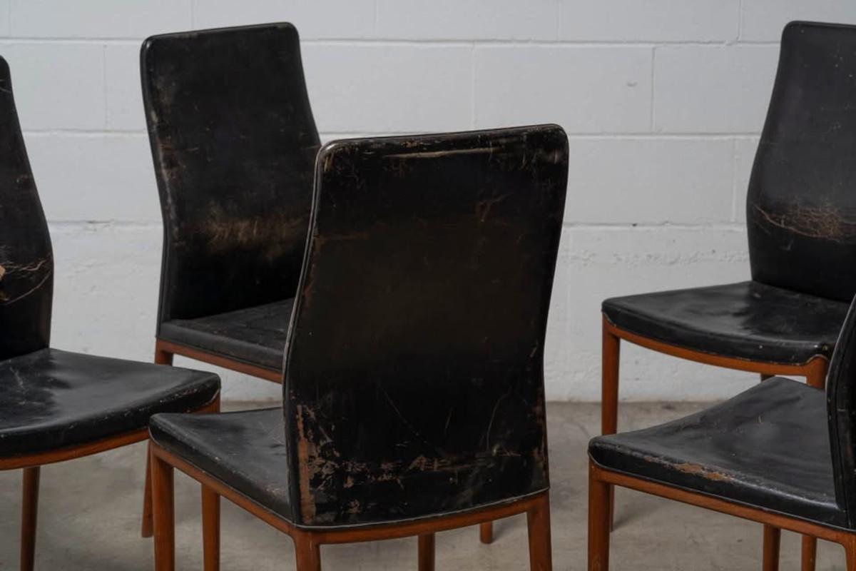 Rare ensemble de six chaises de salle à manger de Helge Vestergaard Jensen pour Peder Pedersen en vente 2