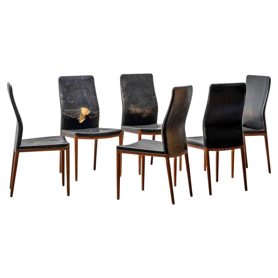 Rare Set of Six Dining Chairs by Helge Vestergaard Jensen for Peder Pedersen