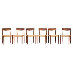 Rare Set of Six Dining Chairs by Knud Faerch Produced by Slagelselse, Denmark