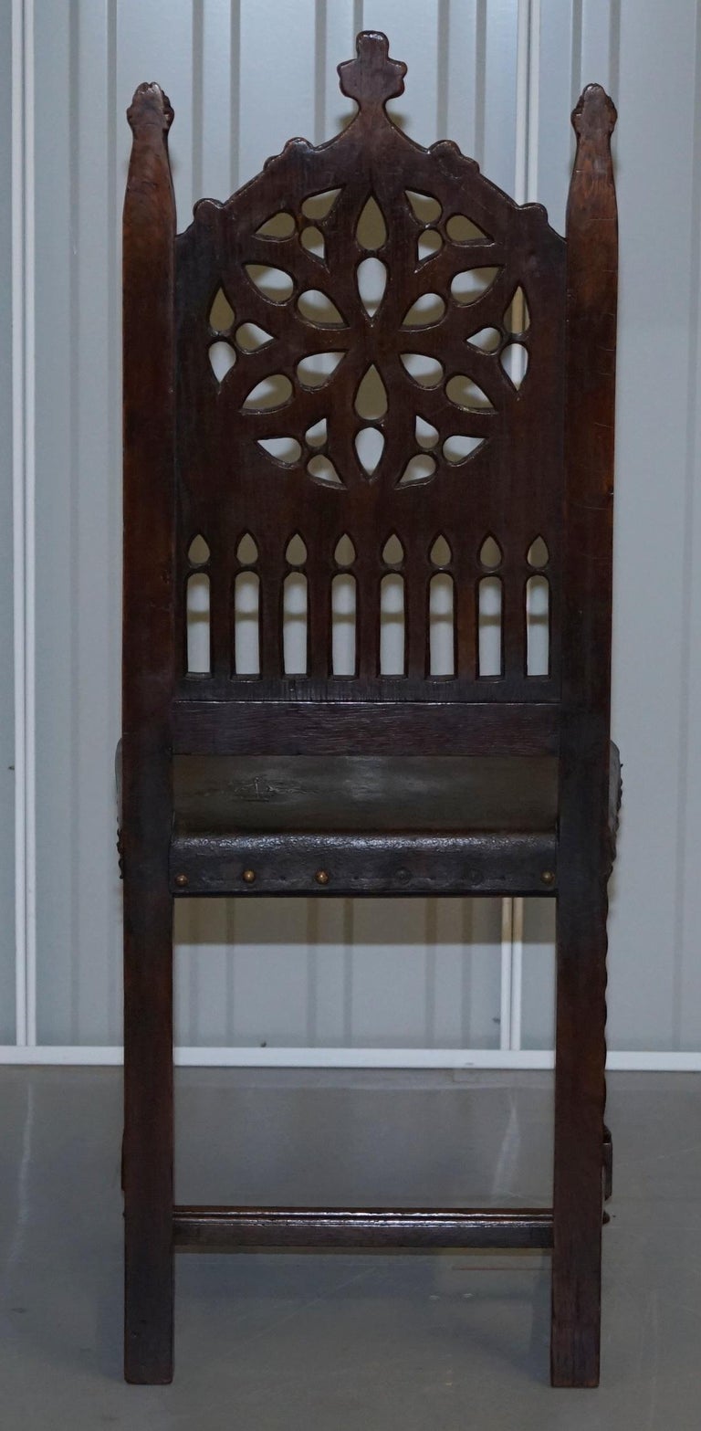 Rare Set of Six Gothic Revival High Back Dining Chairs ...