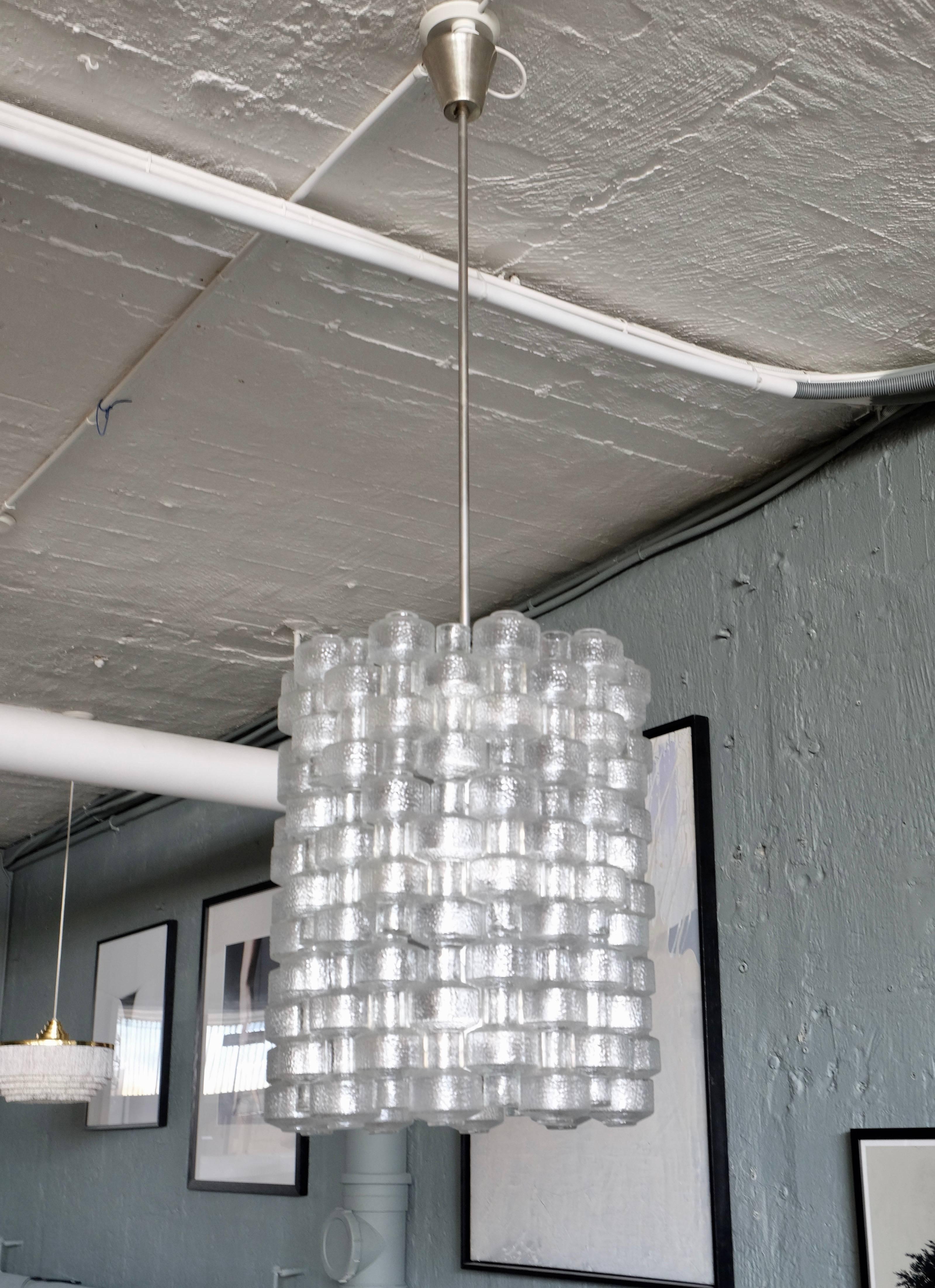 Rare Set of Six Large Orrefors Chandeliers Model Festival by Gert Nyström, 1950s For Sale 3