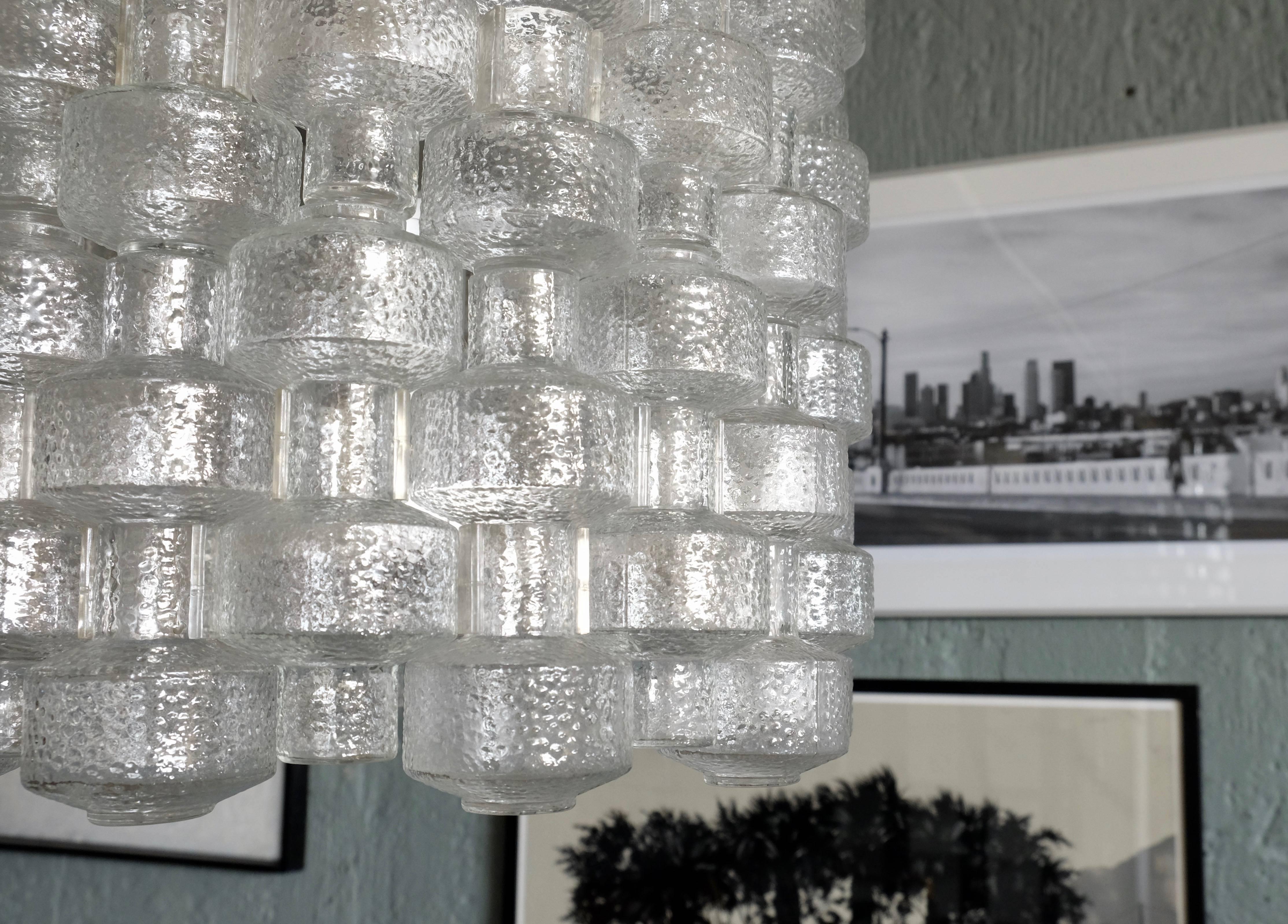 Svedese Raro set di sei grandi lampadari Orrefors Model Festival di Gert Nyström, anni '50 in vendita