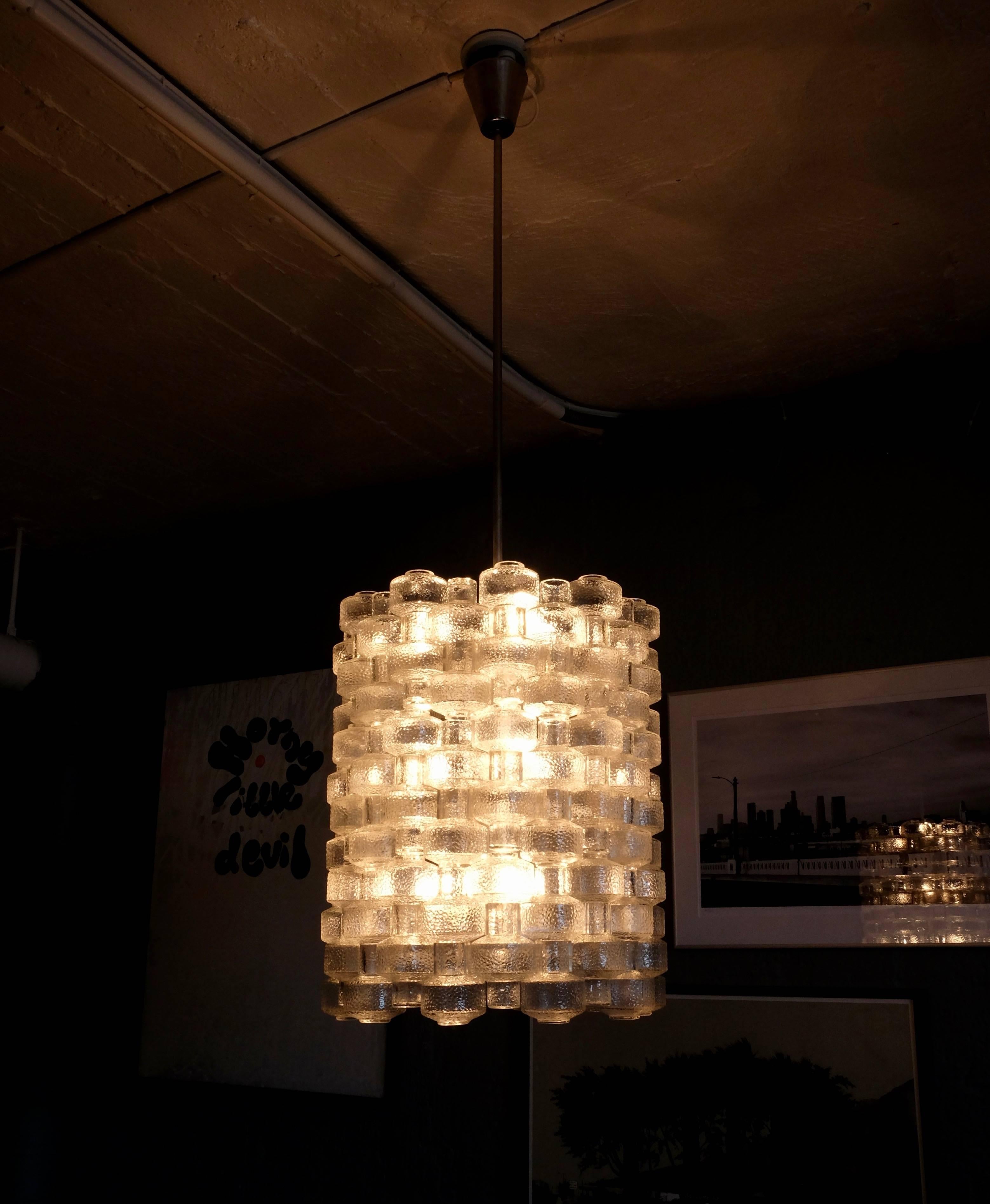 Rare Set of Six Large Orrefors Chandeliers Model Festival by Gert Nyström, 1950s For Sale 1