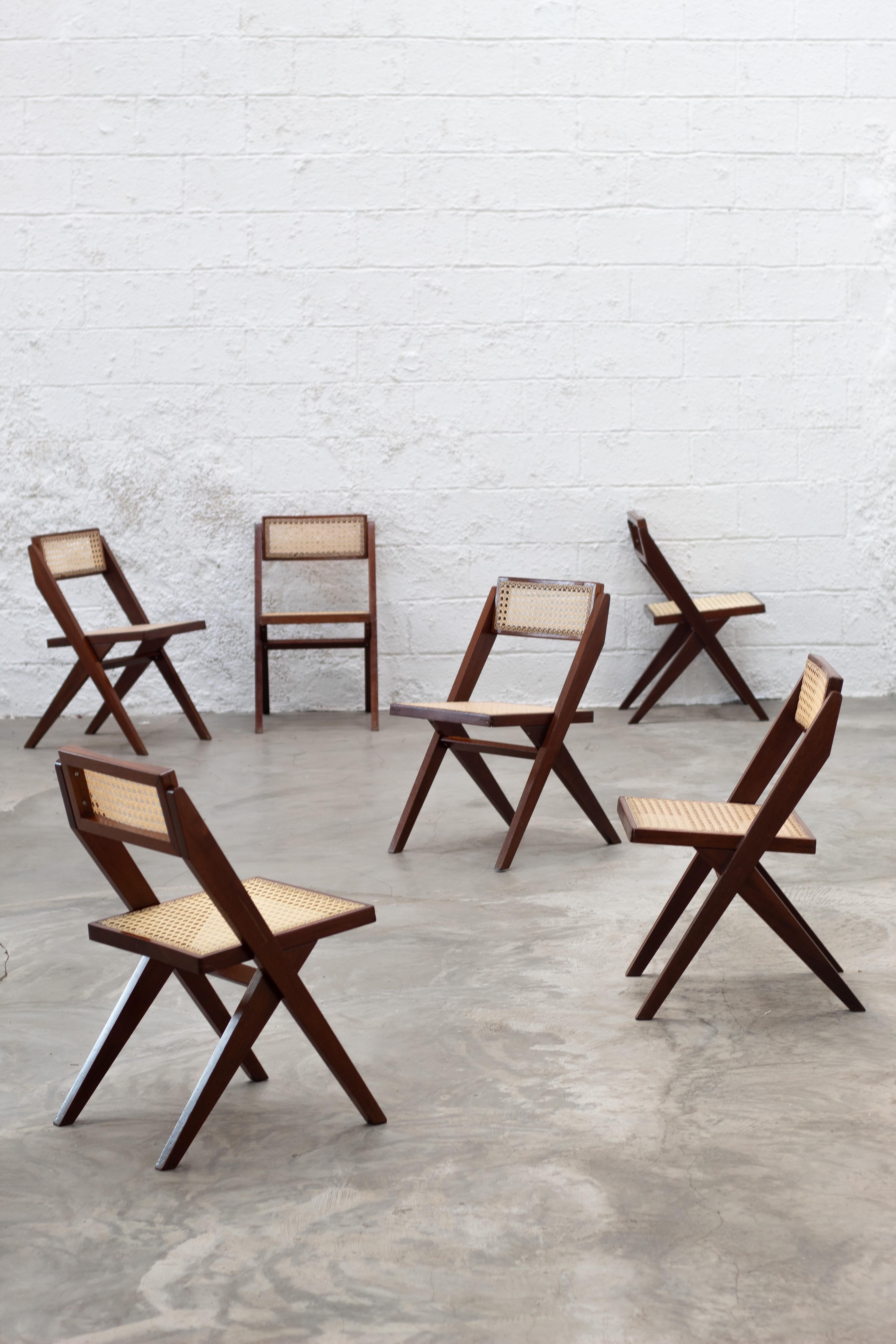    Rare and exceptional set of six chairs by the legendary Brazilian manufacturer Móveis Cimo.        
-Brazil’s largest furniture manufacturer of the 20th century, renowned for its craftsmanship and limited production of certain models —

 