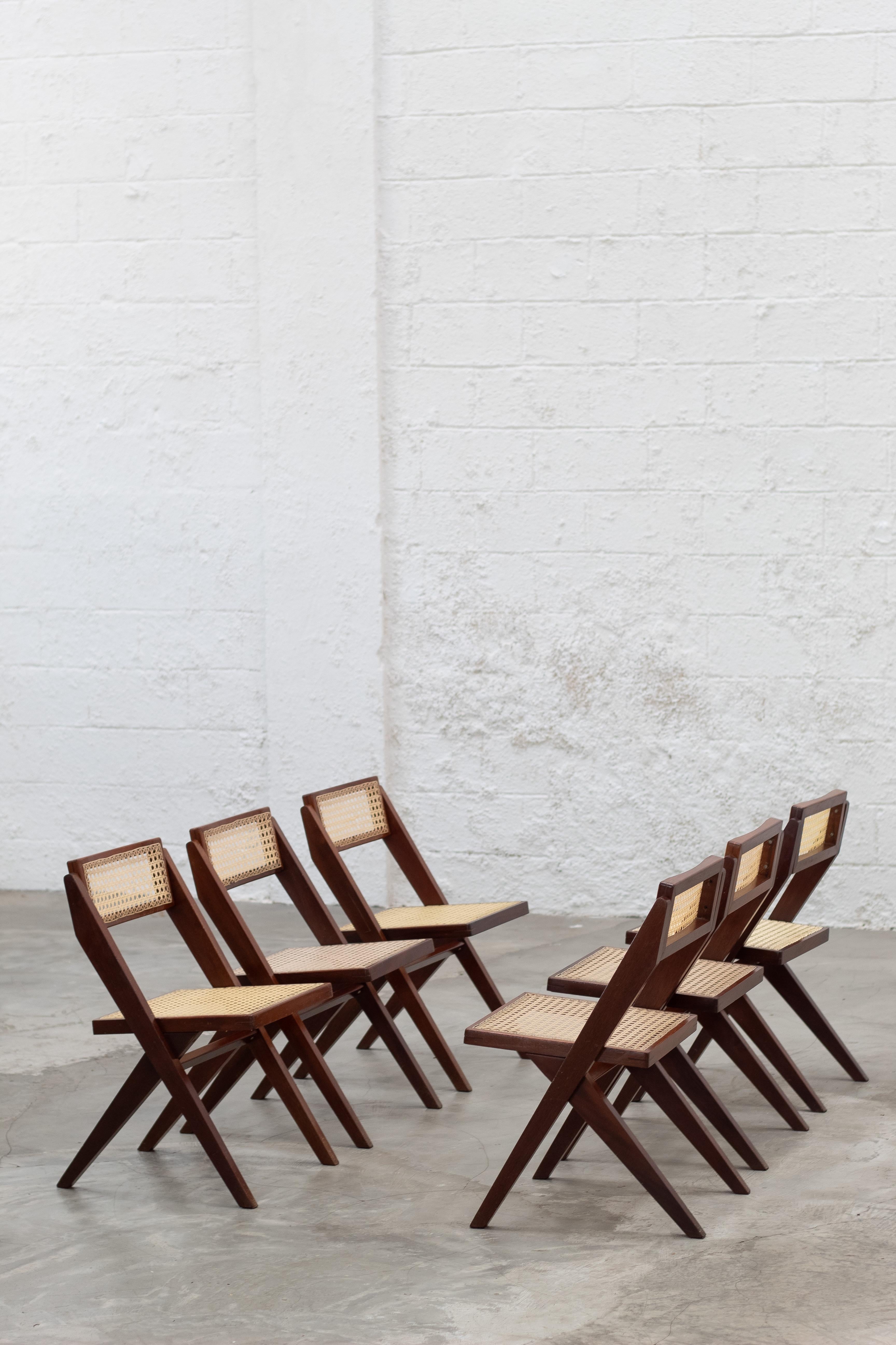 Rare Set of Six Móveis Cimo Library-Style Chairs, Brazil, 1970s In Good Condition For Sale In São Paulo, BR