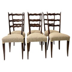 Rare ensemble de six chaises de salle à manger Paolo Buffa, Italie, années 1940