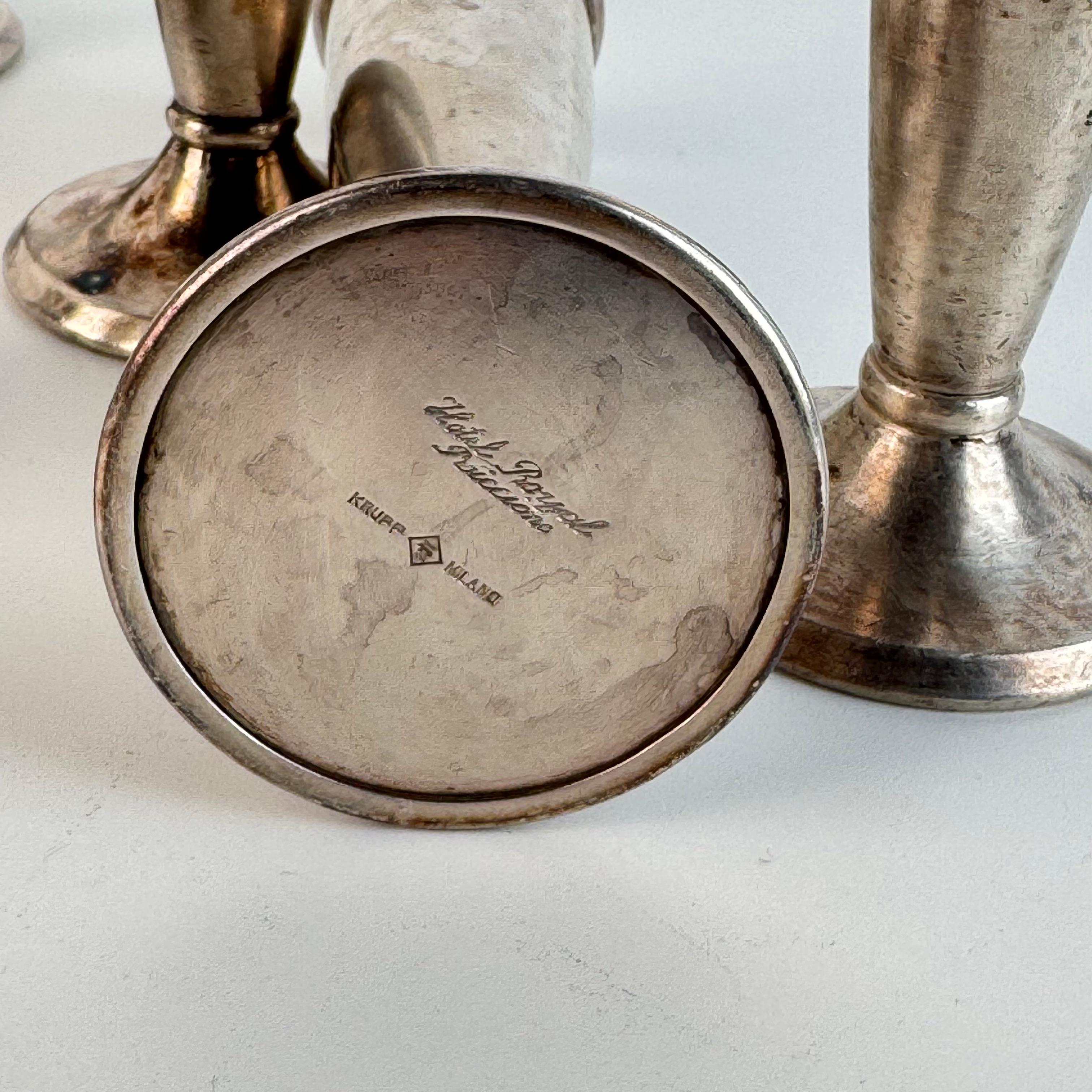 Rare Set of Six Silver-Plated Bud Vases by Gio Ponti for Krupp Milano, 1930s in vendita 2