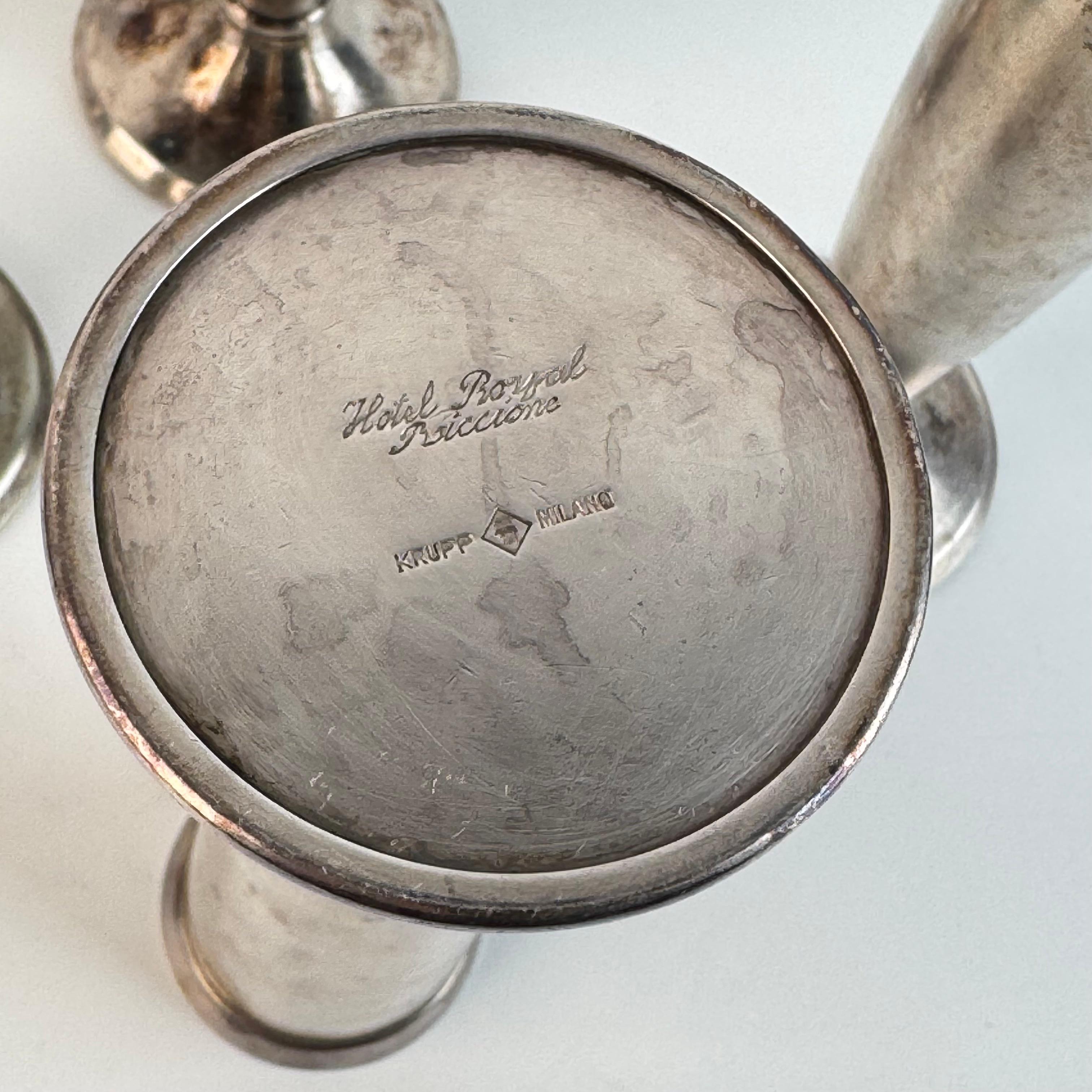 Rare Set of Six Silver-Plated Bud Vases by Gio Ponti for Krupp Milano, 1930s in vendita 3