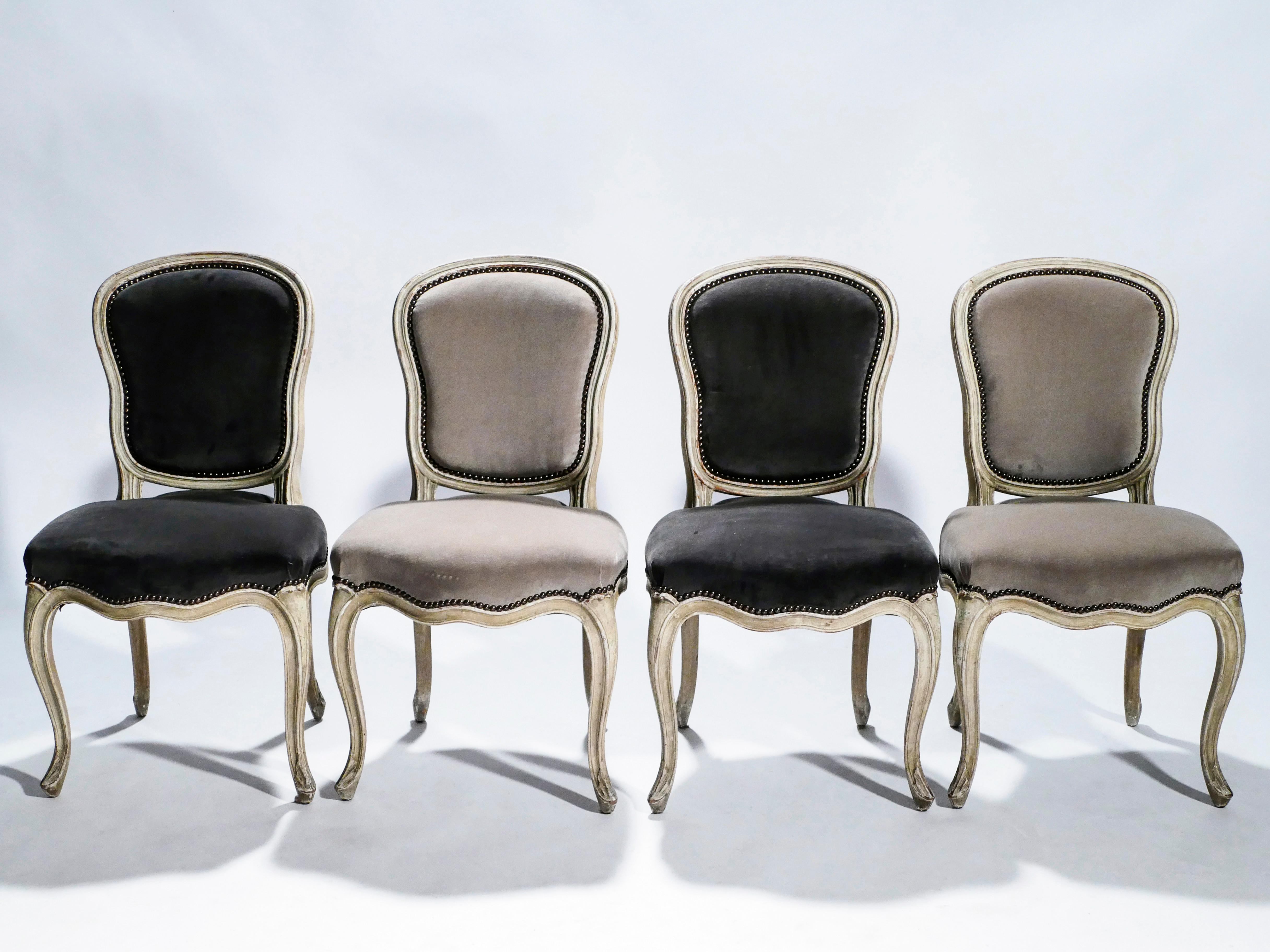 Mid-20th Century Rare Set of Six Stamped Maison Jansen Louis XV Chairs and Armchairs, 1940s