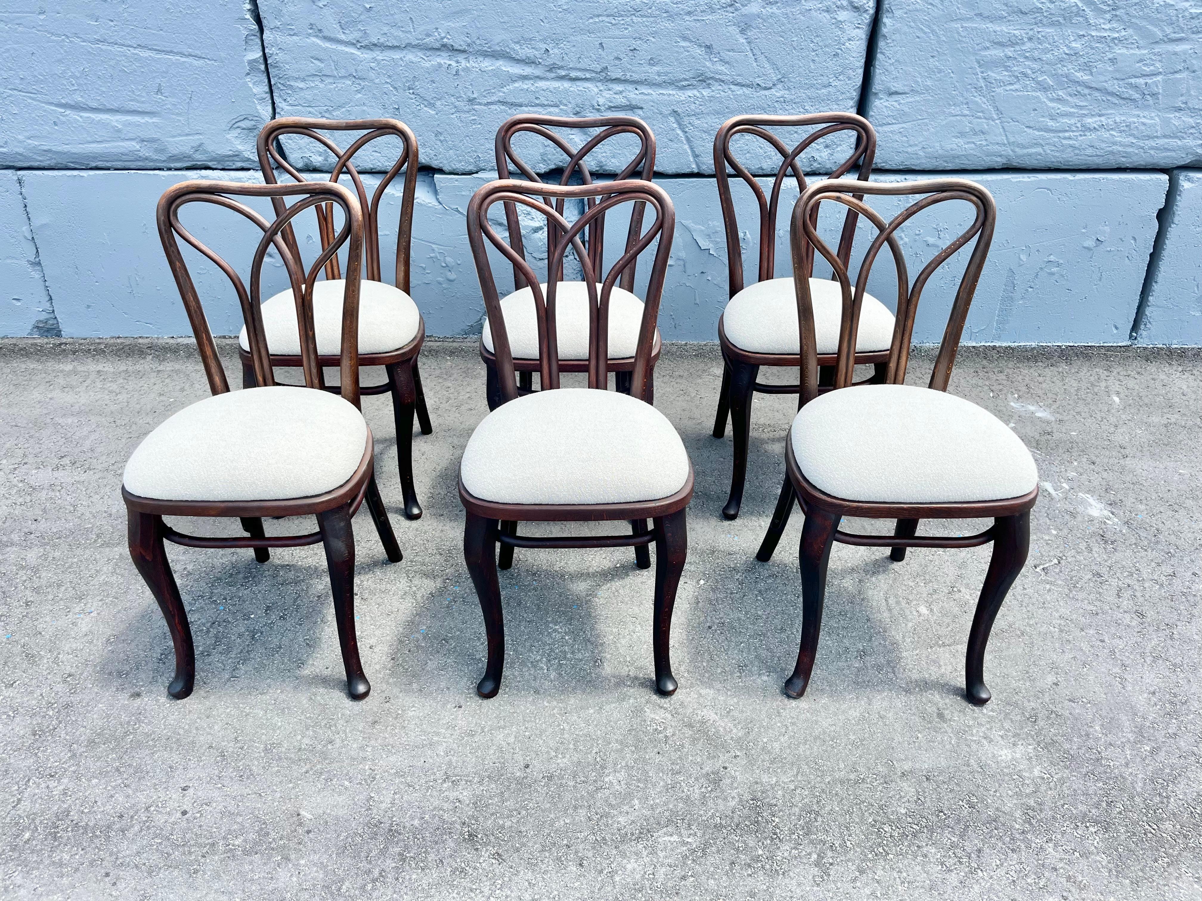 Mid-20th Century Rare Set of Six Thonet Dining Chairs For Sale