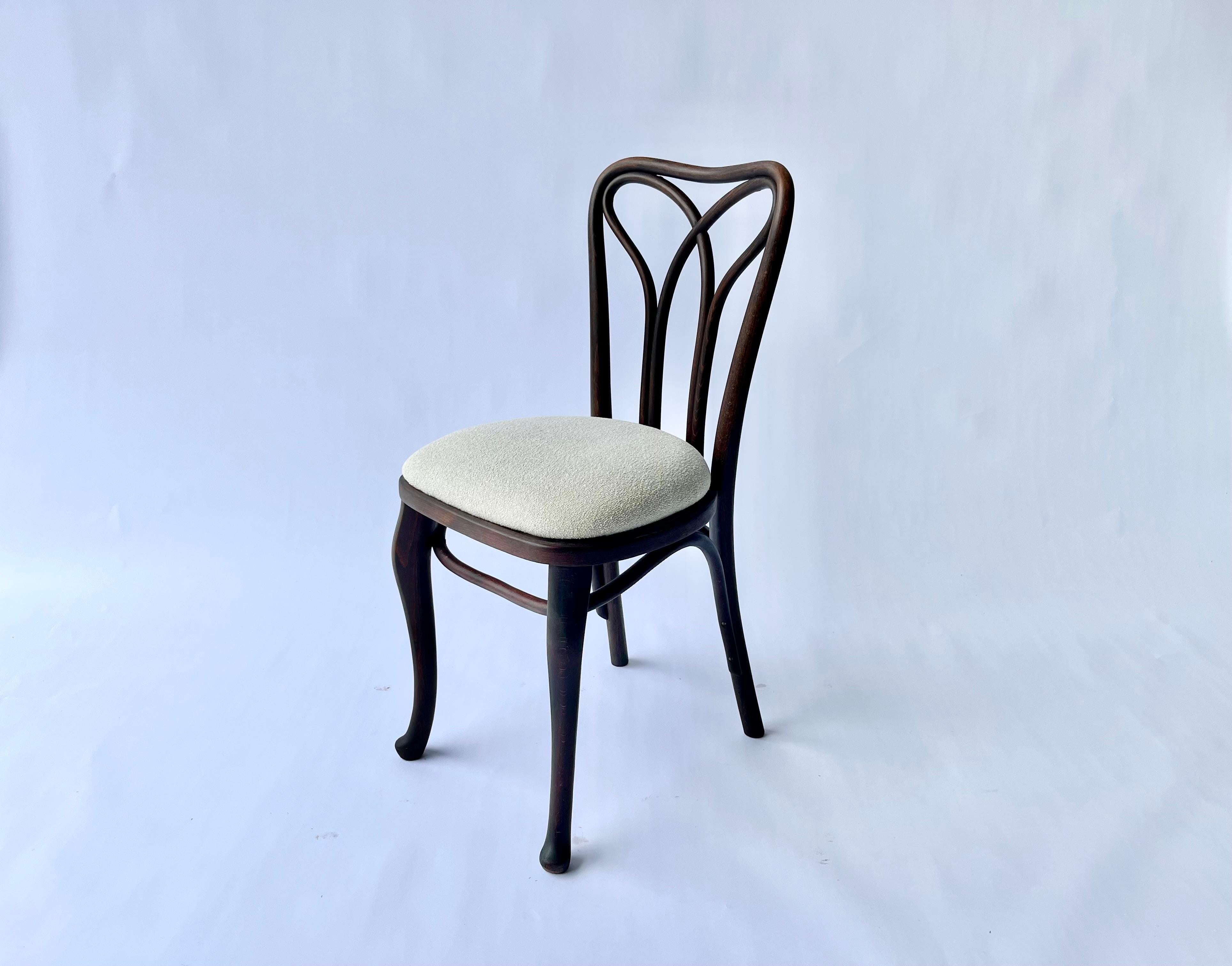 Fabric Rare Set of Six Thonet Dining Chairs For Sale