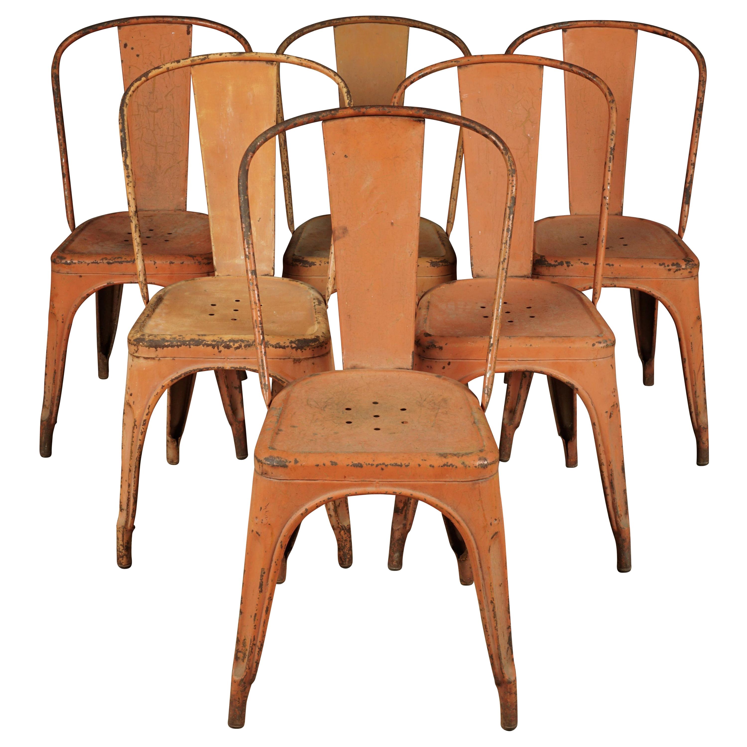 Rare Set of Six Vintage Tolix Chairs, circa 1950