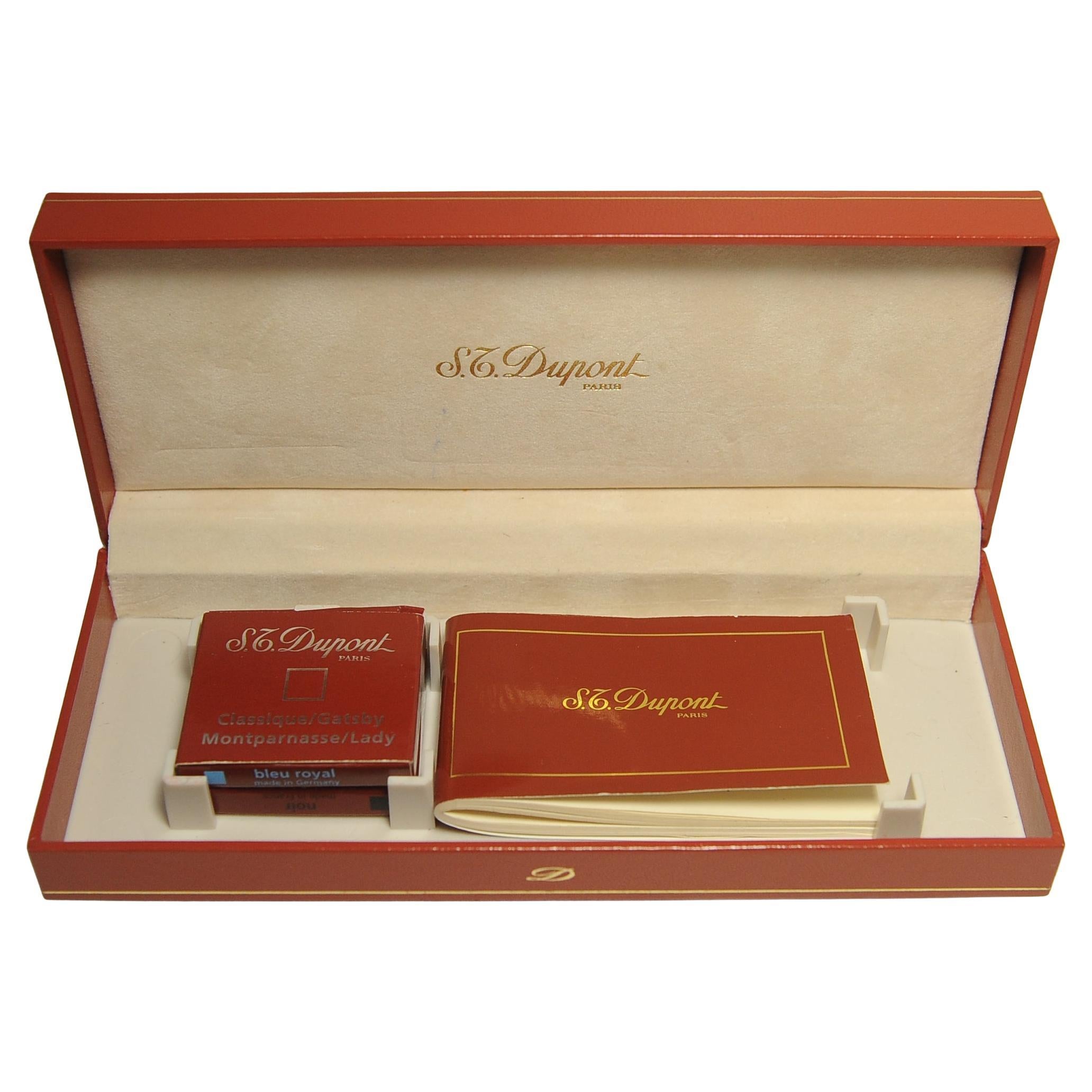 Seltener Satz von S.T DuPont of Paris Montparnasse Brown Marmor lackiert Schreibset im Angebot 3
