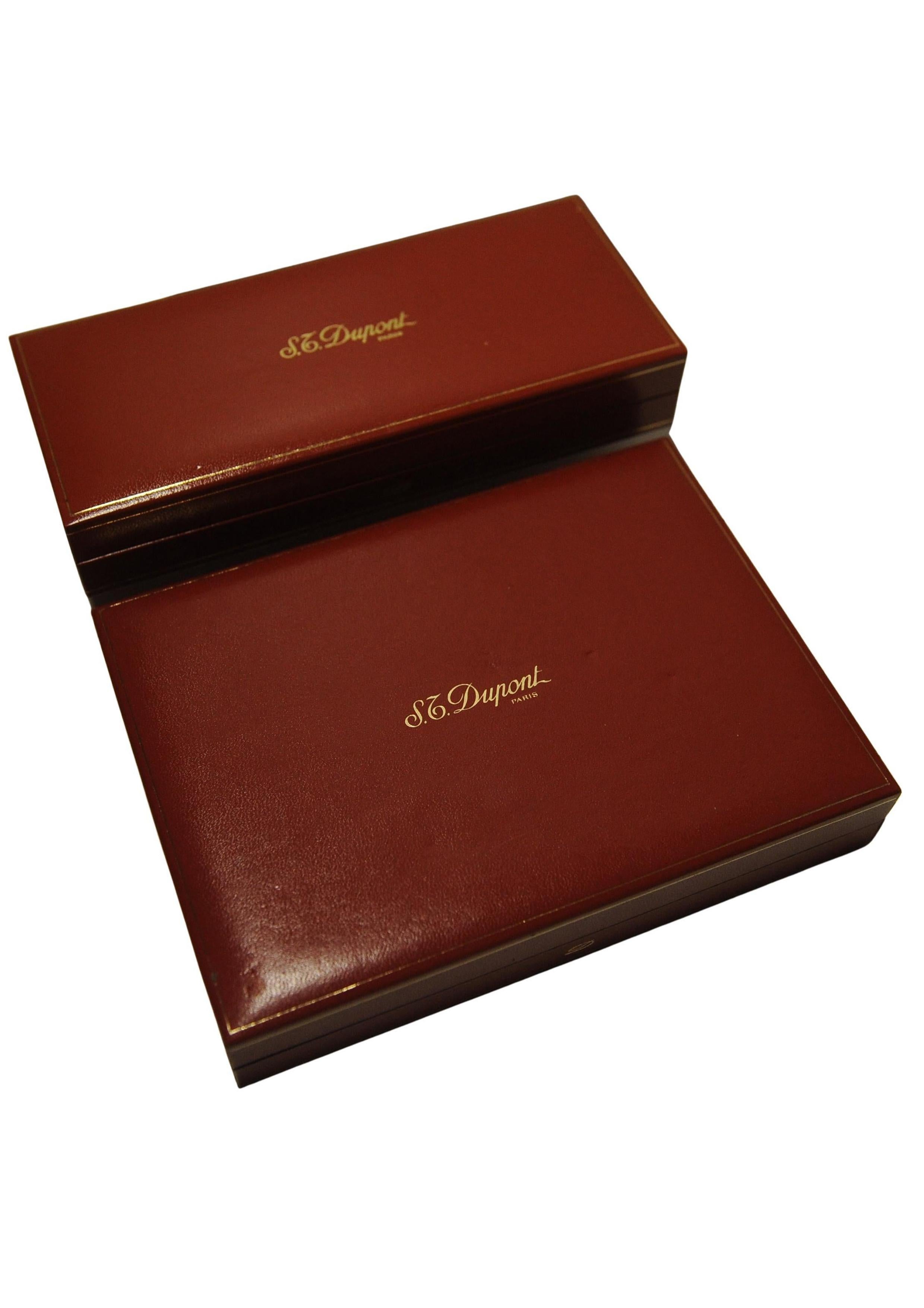 Seltener Satz von S.T DuPont of Paris Montparnasse Brown Marmor lackiert Schreibset (Art déco) im Angebot
