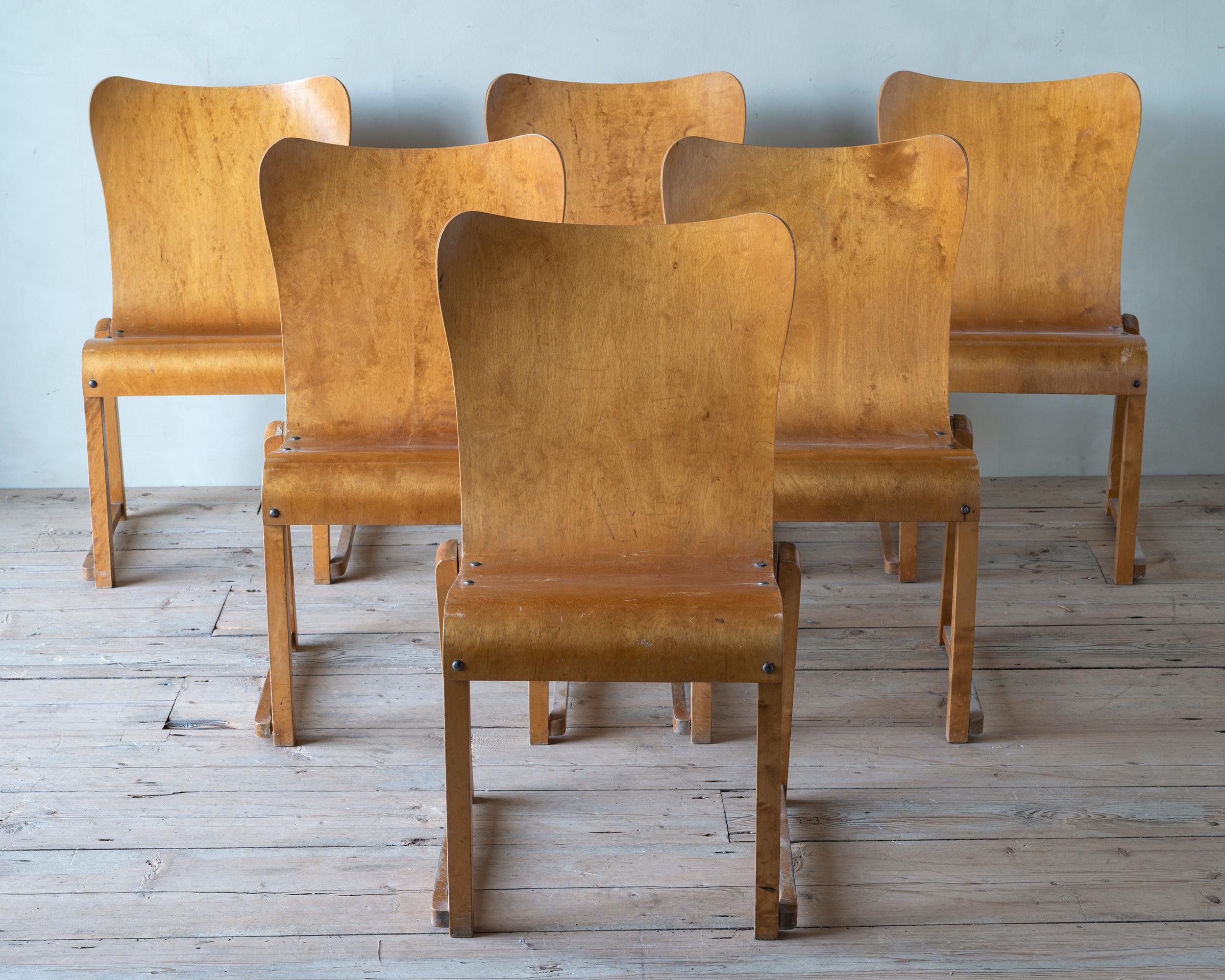 Rare set of Stackable Chairs by Axel Larsson In Good Condition For Sale In Mjöhult, SE