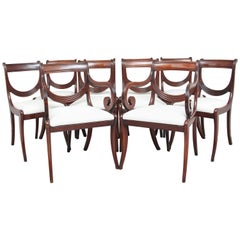Rare Set of Ten Early 19th Century Mahogany Dining Chairs