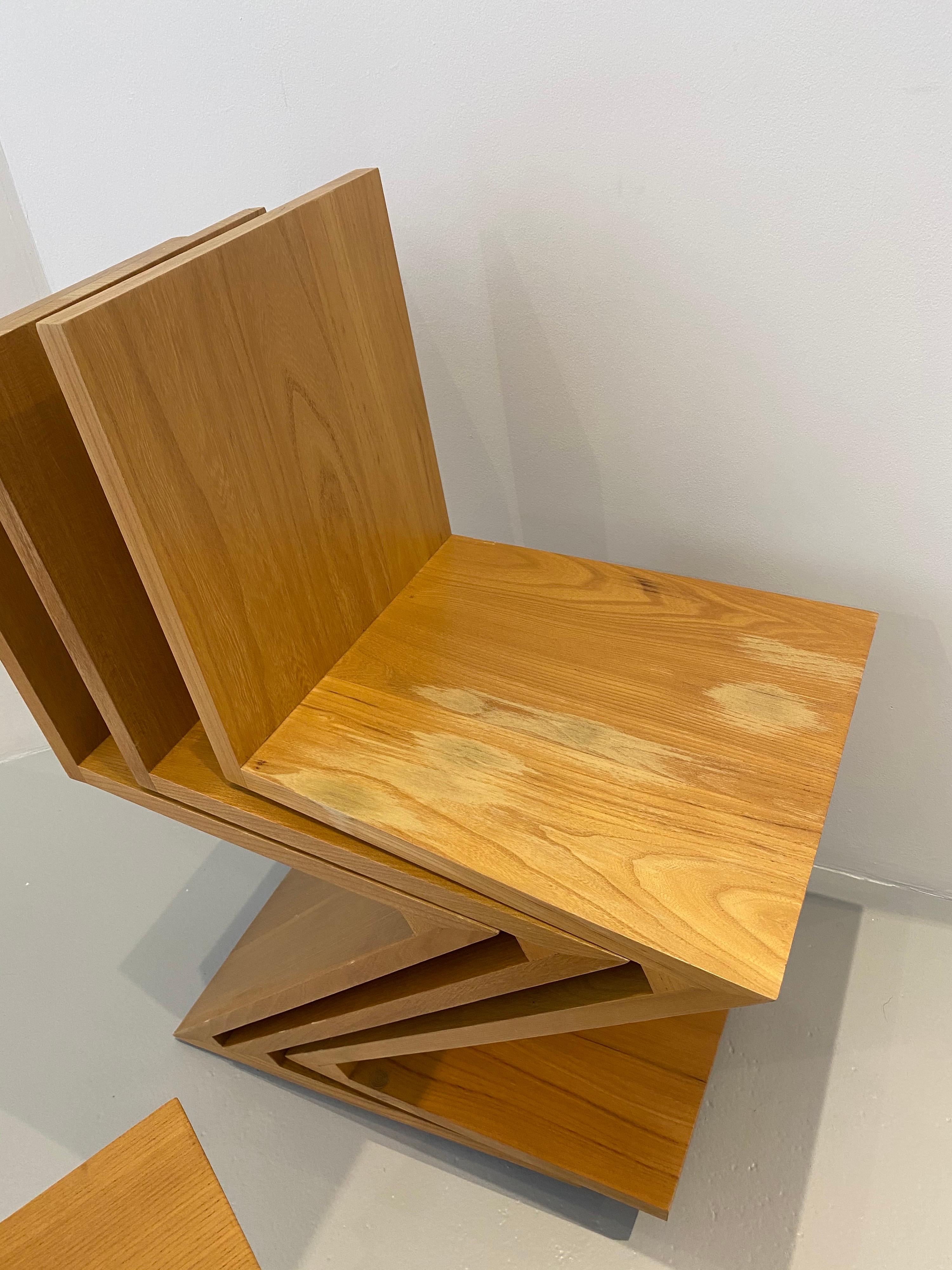 Rare Set of Ten “Zig - Zag” Chairs, Gerrit Rietveld for Cassina, 1973 1