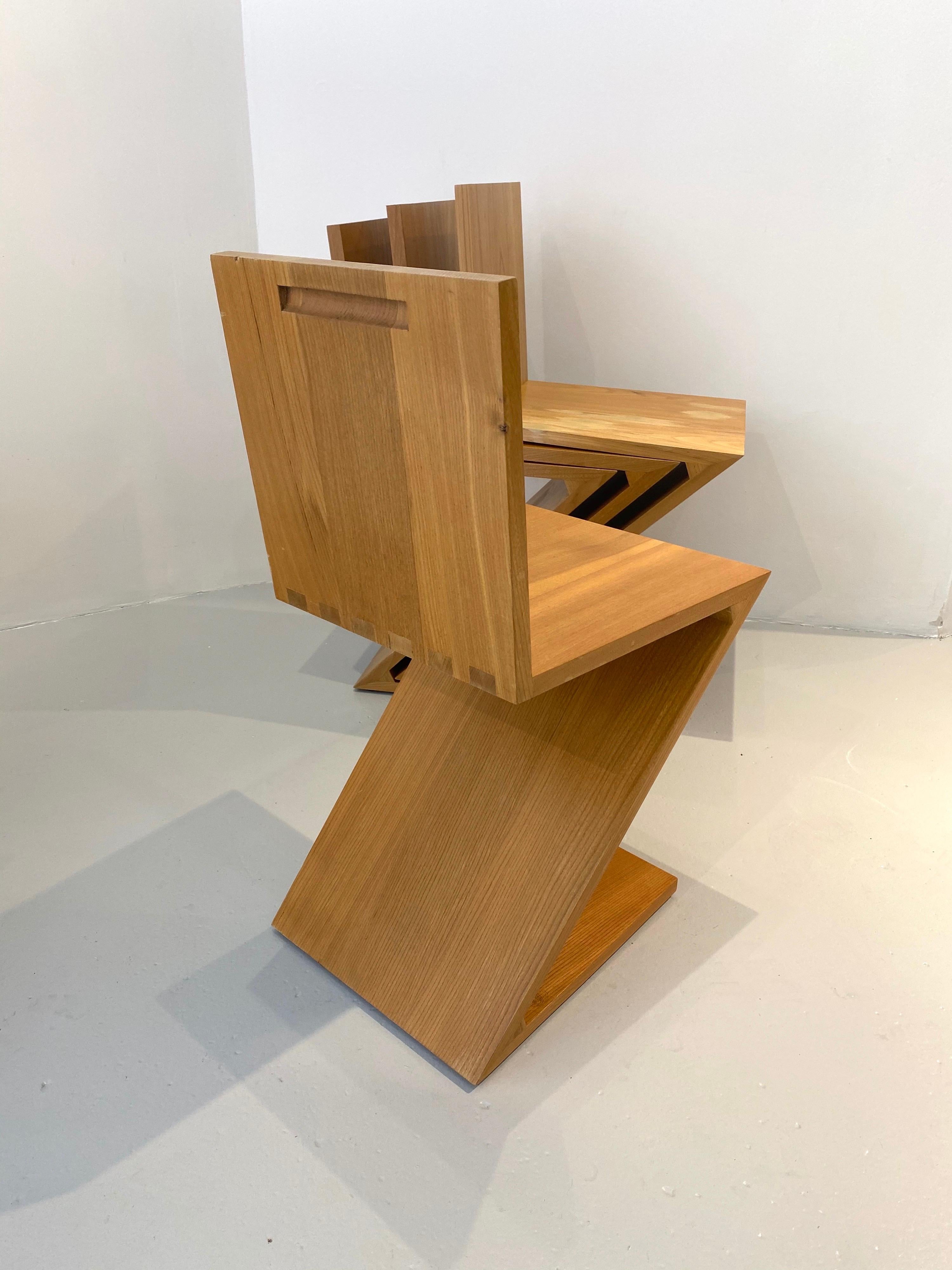 Rare Set of Ten “Zig - Zag” Chairs, Gerrit Rietveld for Cassina, 1973 2
