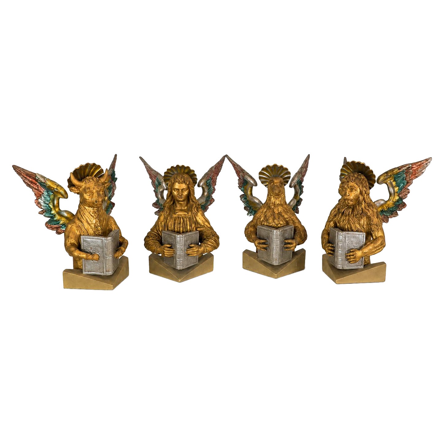 Rare Set of the Four Evangelists Depicted in Their Symbolic Animal Forms For Sale