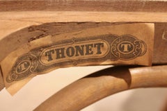 Rare Set of Thonet Non-upholstered Bentwood Bistro Chairs, labelled and stamped