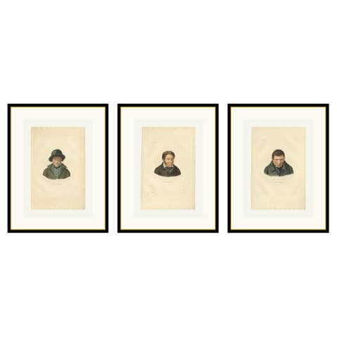 Rare Set of Three Antique Iceland Prints – Lepers, Gaimard Voyage, 1842