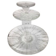 Rare Set of Three Ice Glass Candleholders Timo Scarpaneva for Iittala, 1980s