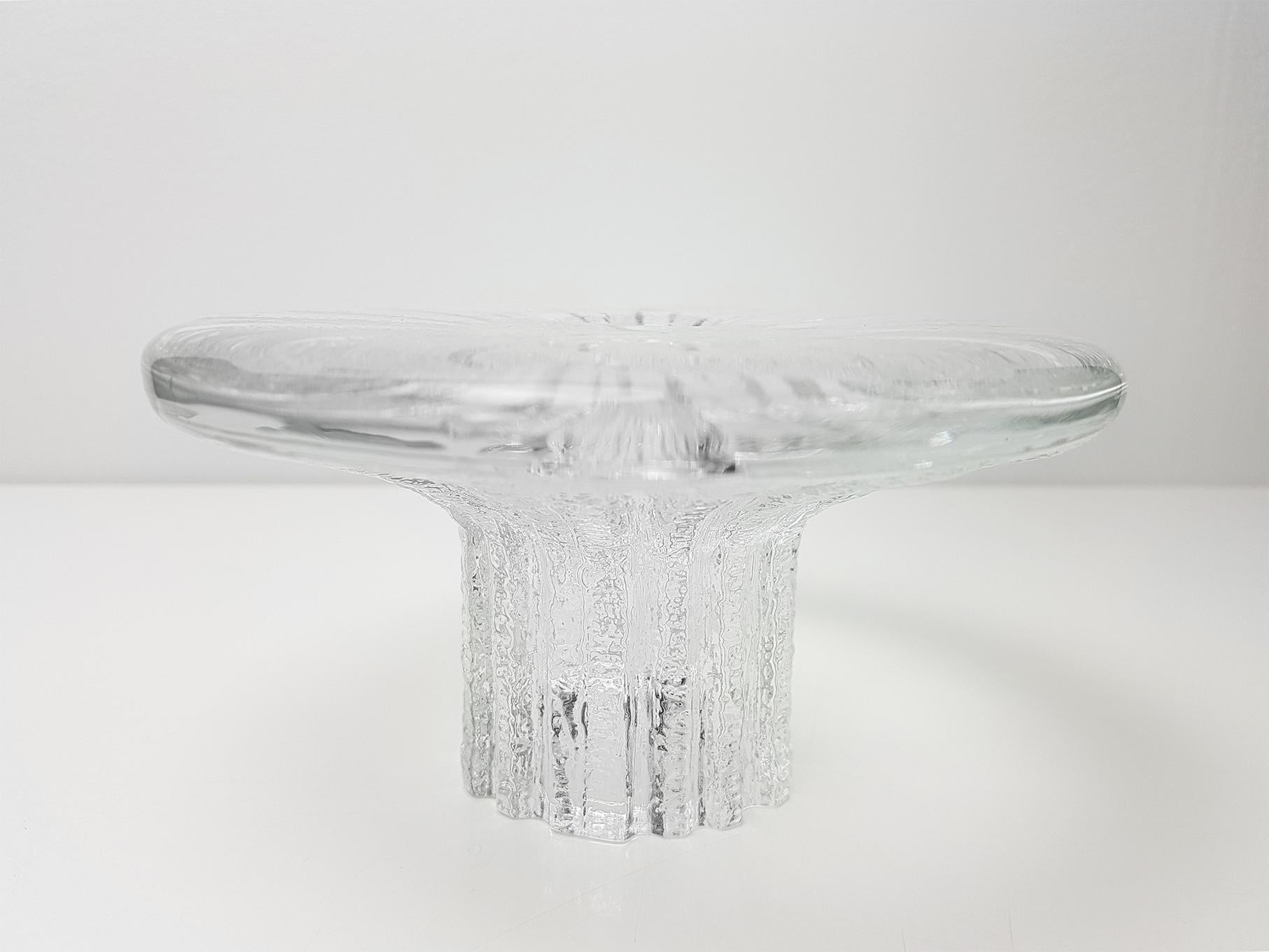 Rare Set of Three Ice Glass Candleholders Timo Scarpaneva for Iittala, 1980s In Excellent Condition In Rijssen, NL