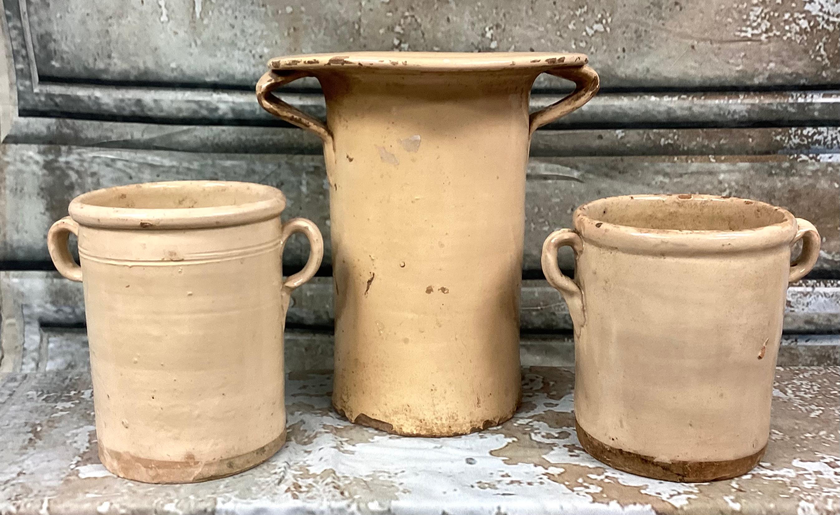 Rare Set Of Three Italian Chiminea Pots For Sale 1