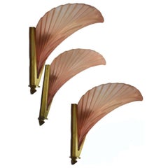 Rare Set of Three Large Impressive 1930s Art Deco Wall Lights, Sconces